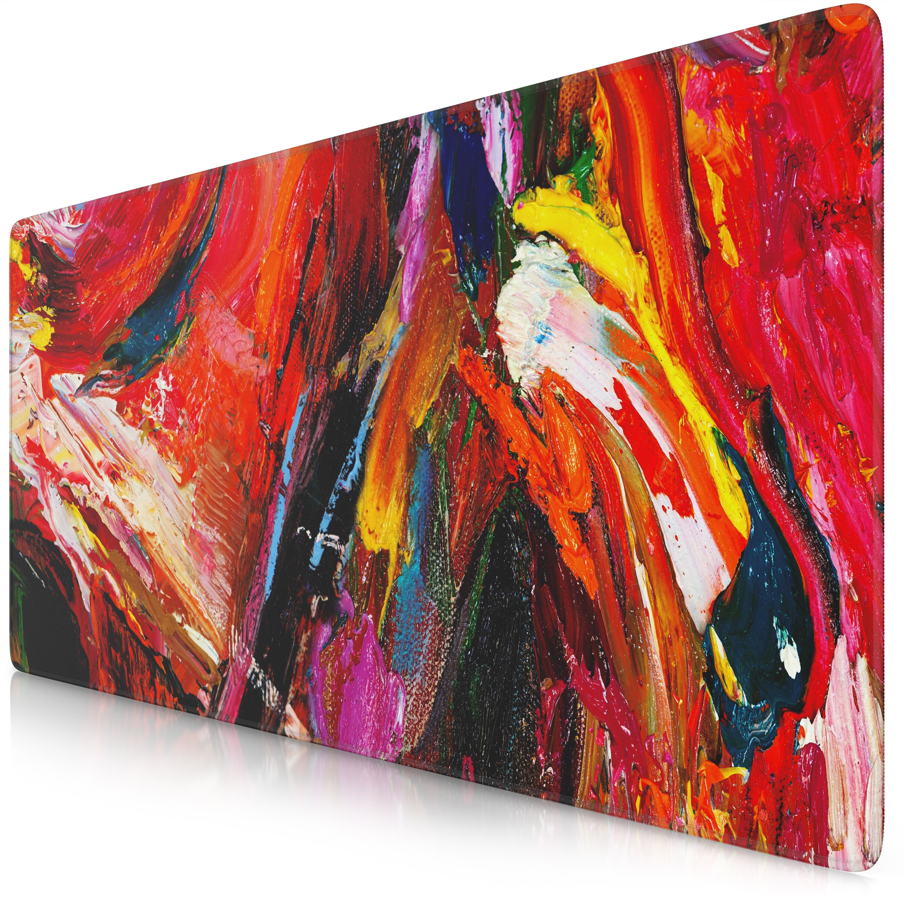 Titanwolf Gaming Mauspad XXL Speed Gaming Mousepad 900x400 mm, Deskpad, rutschfest & abwaschbare R&uuml;ckseite, f&uuml;r Speed & Pr&auml;zision, Oilpaint-Modern 