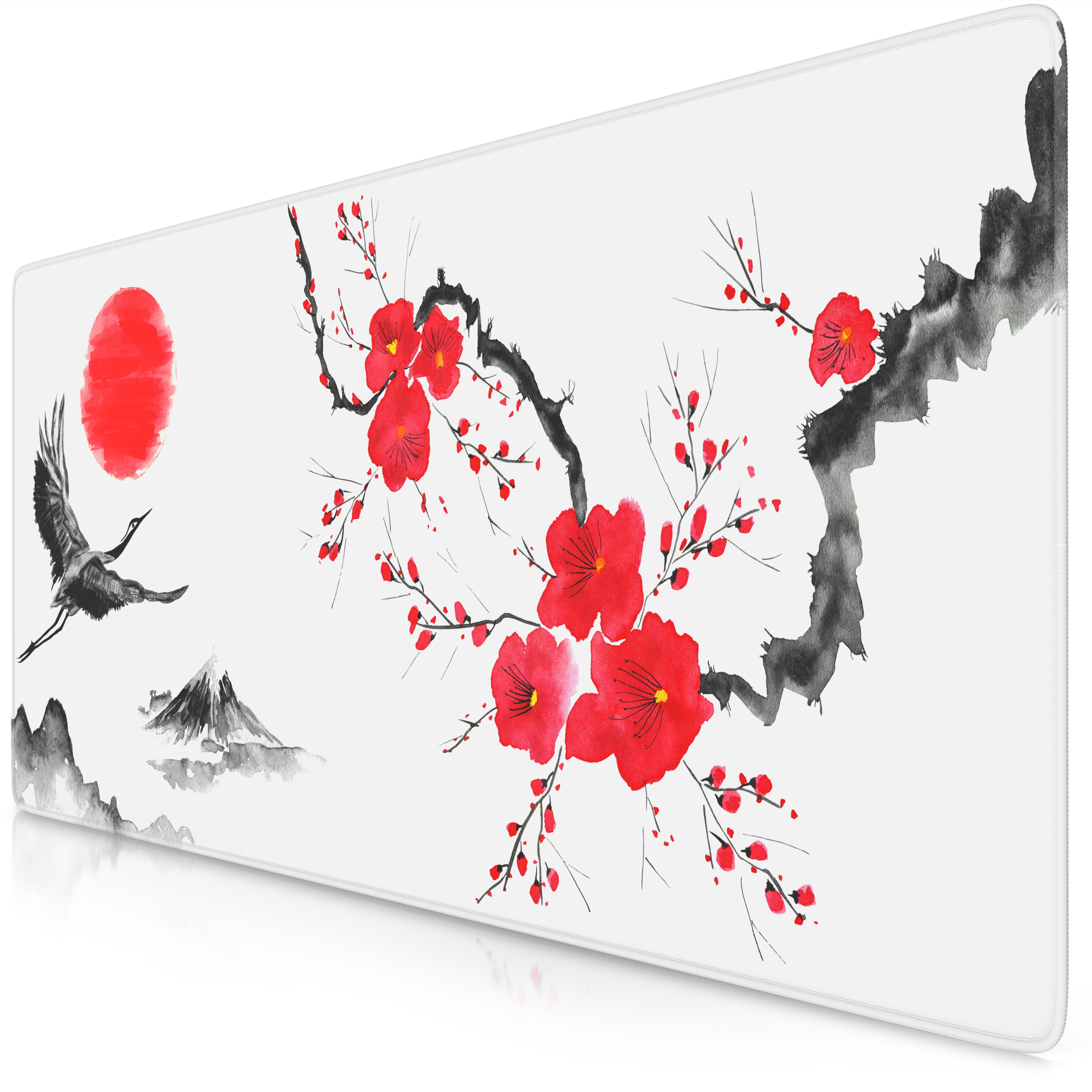 Titanwolf Gaming Mauspad XXL Speed Gaming Mousepad 900x400 mm, Deskpad, rutschfest & abwaschbare R&uuml;ckseite, f&uuml;r Speed & Pr&auml;zision, Ink Sakura 6 