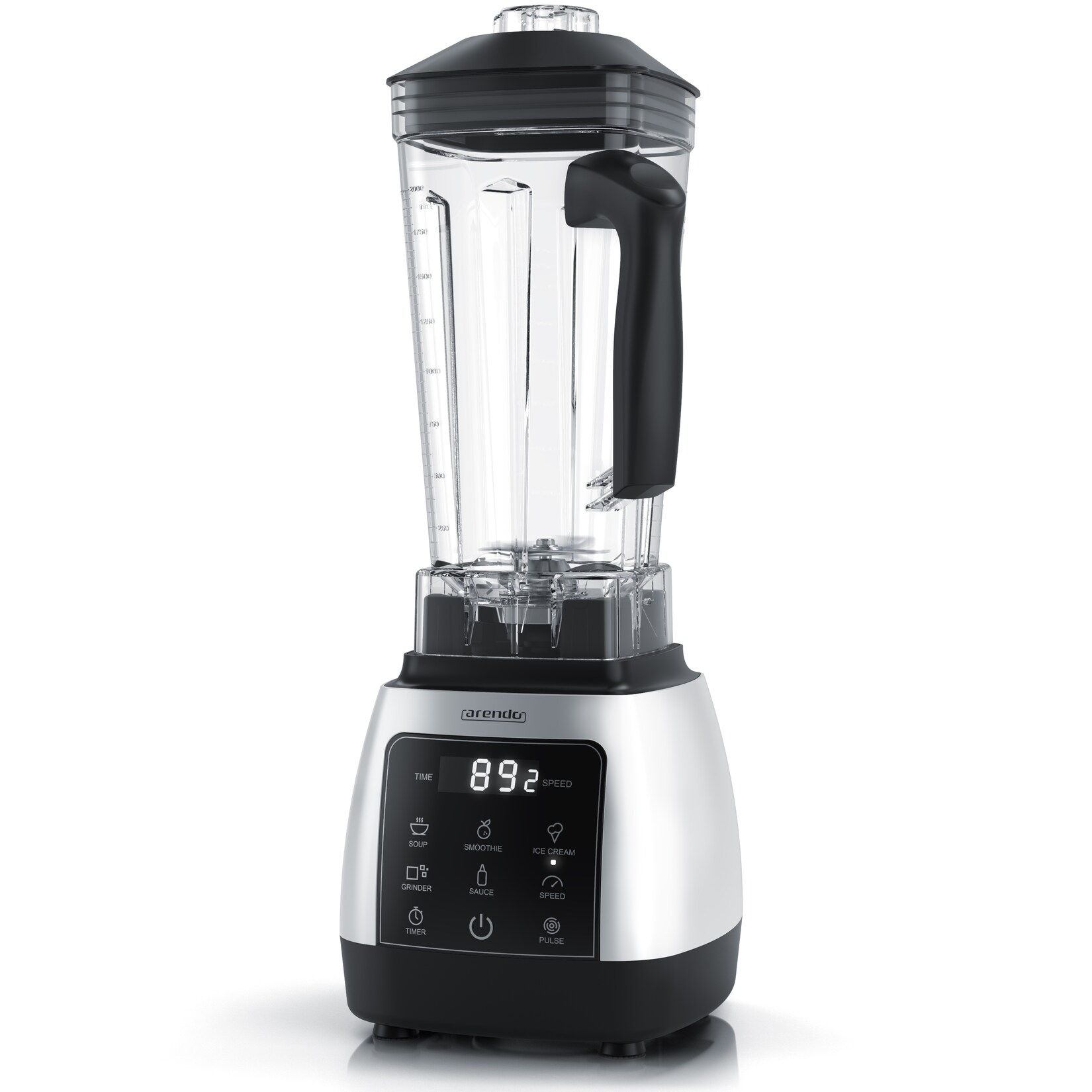 Standmixer Hochleitungsmixer 2000 W mit Touchpanel, max. 24.000 U/min, 2000 W, Mixer mit Pulsfunktion, Timer, 5 Programme, Mixer mit Display