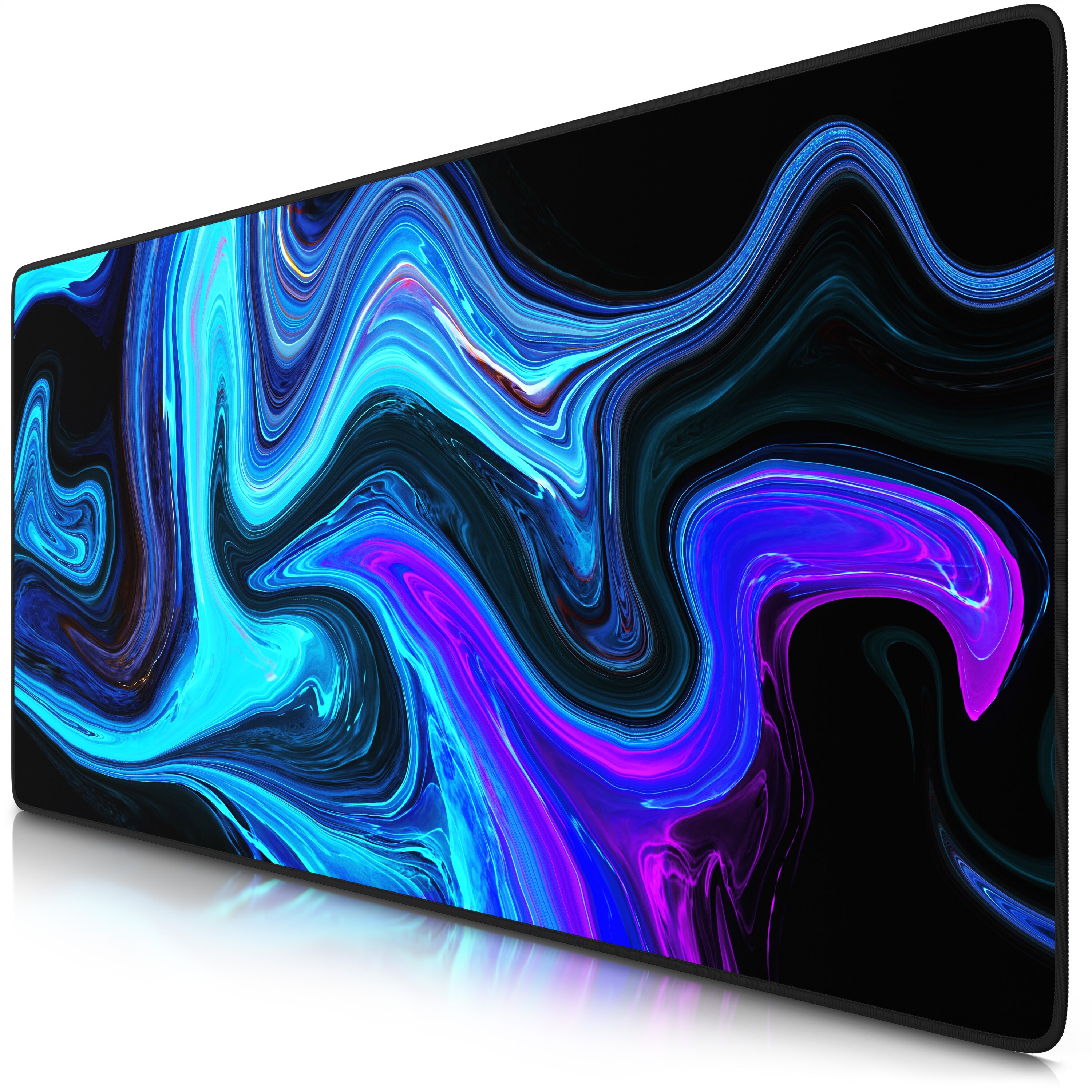 Titanwolf Gaming Mauspad XXL Speed Gaming Mousepad 900x400 mm, Deskpad, rutschfest & abwaschbare R&uuml;ckseite, f&uuml;r Speed & Pr&auml;zision, Blue Liquid 