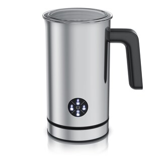 Arendo Milchaufschäumer elektrisch, Doppelwandgehäuse, 4 Programme, Antihaftbeschichtung, 500 W, Heiß & Kaltaufschäumen (150 & 300 ml), für Cappucino / Latte Macciato 