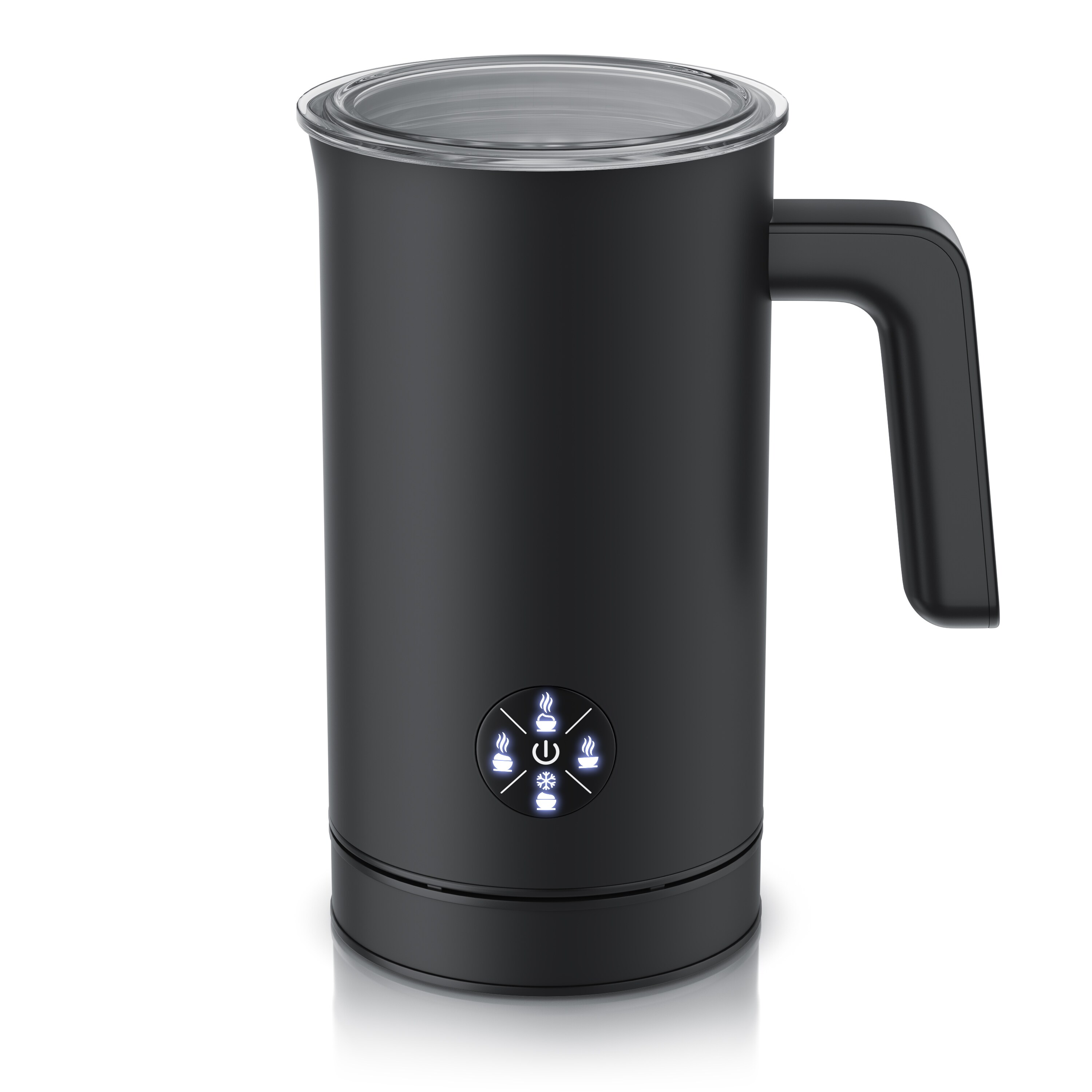 Arendo Milchaufsch&auml;umer elektrisch, Doppelwandgeh&auml;use, 4 Programme, Antihaftbeschichtung, 500 W, Hei&szlig; & Kaltaufsch&auml;umen (150 & 300 ml), f&uuml;r Cappucino / Latte Macciato 