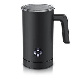 Arendo Milchaufschäumer elektrisch, Doppelwandgehäuse, 4 Programme, Antihaftbeschichtung, 500 W, Heiß & Kaltaufschäumen (150 & 300 ml), für Cappucino / Latte Macciato 