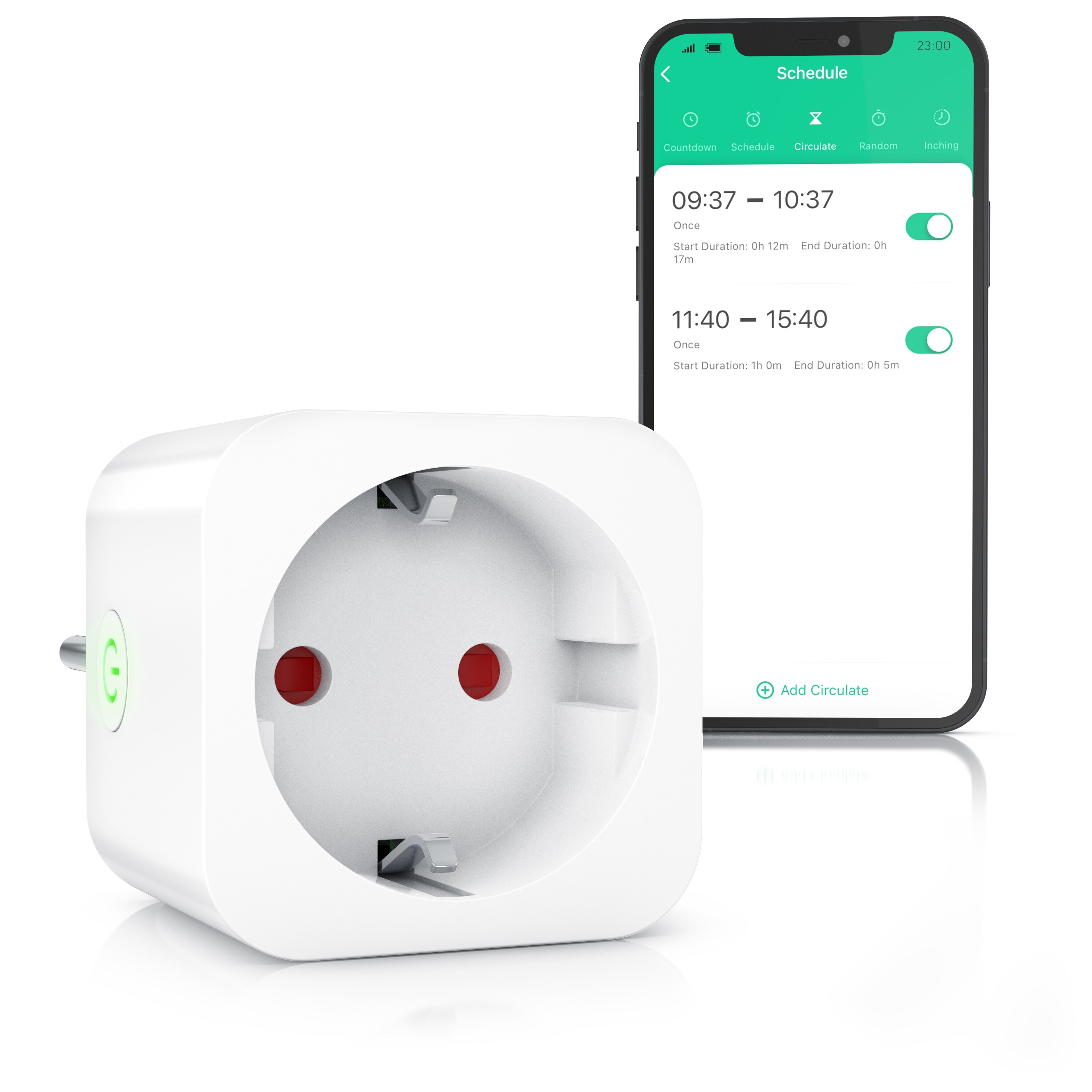 BEARWARE WLAN-Steckdose 2,4 Ghz WiFi Fernsteuerung per Smart life App, Sprachsteuerung, Countdown Timer, Ein und Ausschalttimer, Intervallmodus, Zeitschaltuhr 
