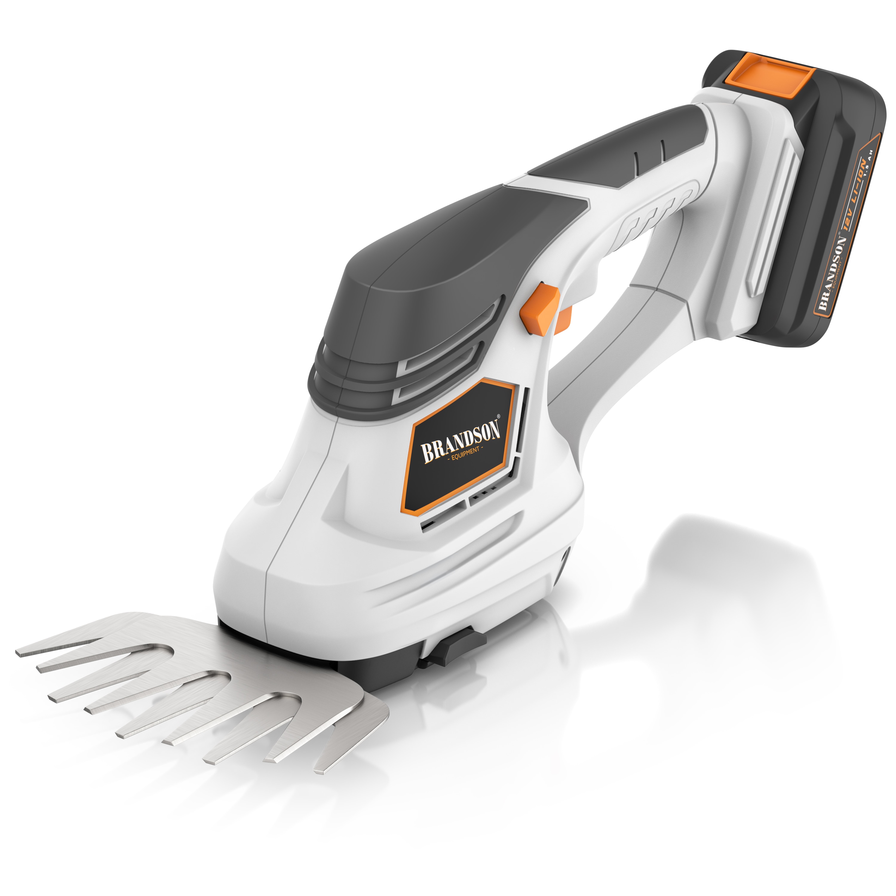 Brandson Akku-Grasschere 2in1 mit Grasmesser und Strauchmesser, inkl. Akku und Ladeger&auml;t, bis 1,3 m Arbeitsh&ouml;he, Garten Strauchschere, Elektrogartenschere f&uuml;r Rasen, Str&auml;ucher 