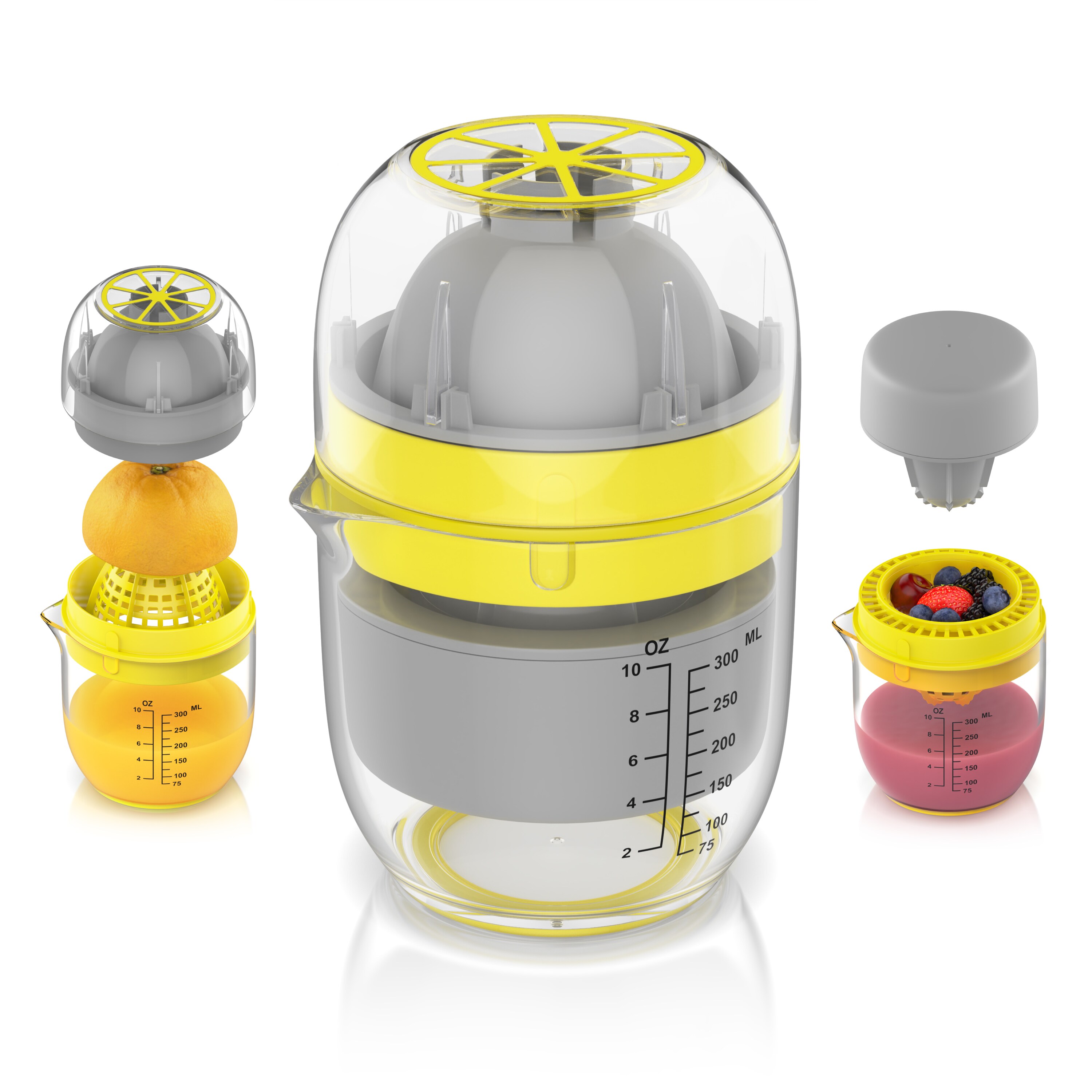 Arendo Zitruspresse Saftpresse, Entsafter manuell, Limettenpresse, Zitronenpresse, 300 ml, f&uuml;r frische Obst- & Gem&uuml;ses&auml;fte 