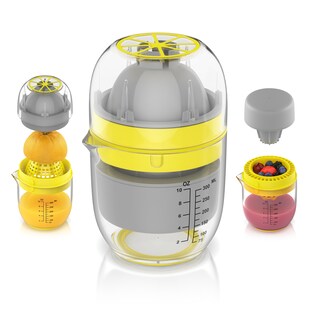 Arendo Zitruspresse Saftpresse, Entsafter manuell, Limettenpresse, Zitronenpresse, 300 ml, für frische Obst- & Gemüsesäfte 