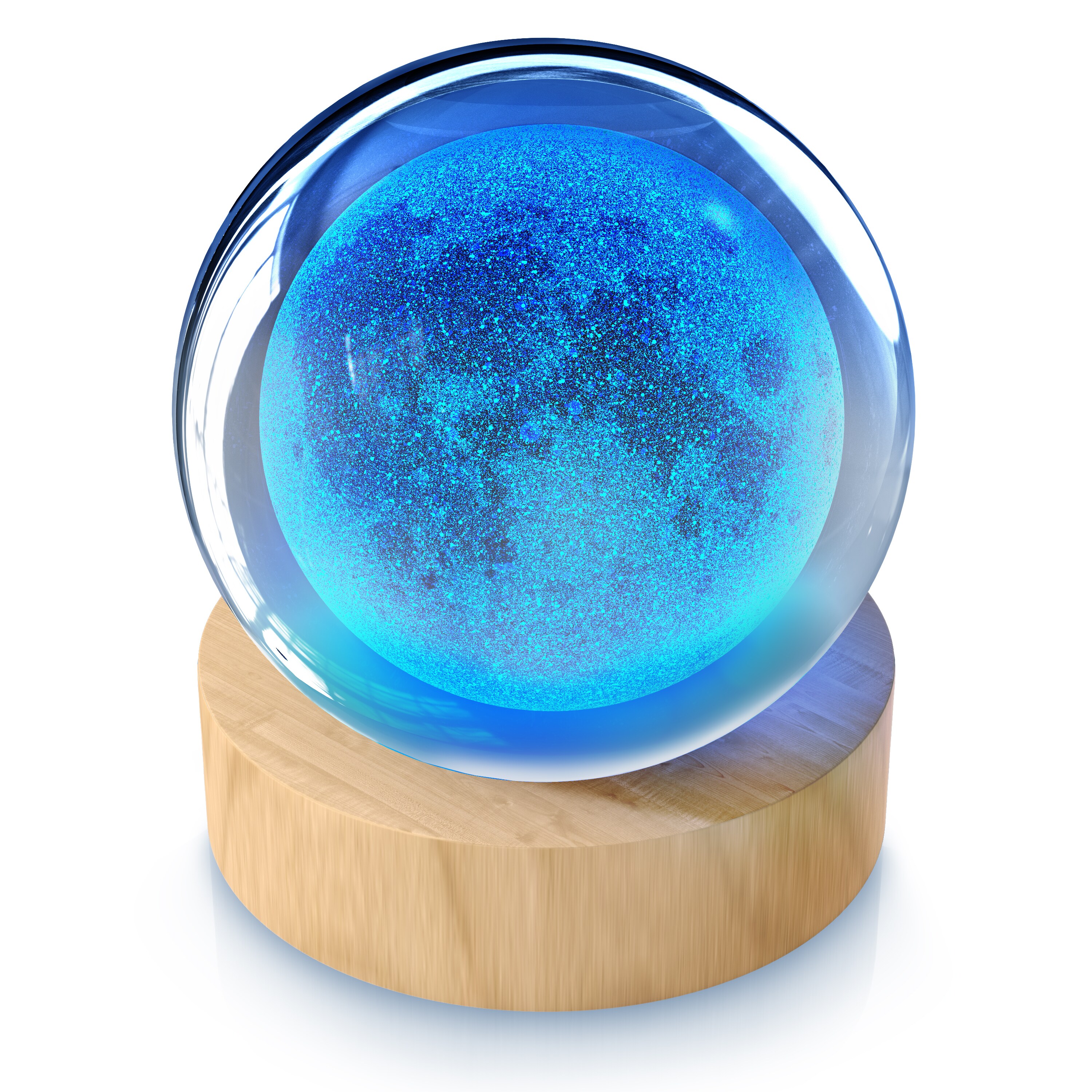 MyBeo 3D LED Dekolicht, Kristallkugel mit Gravur & Farbwechsel, K9 Kristall 