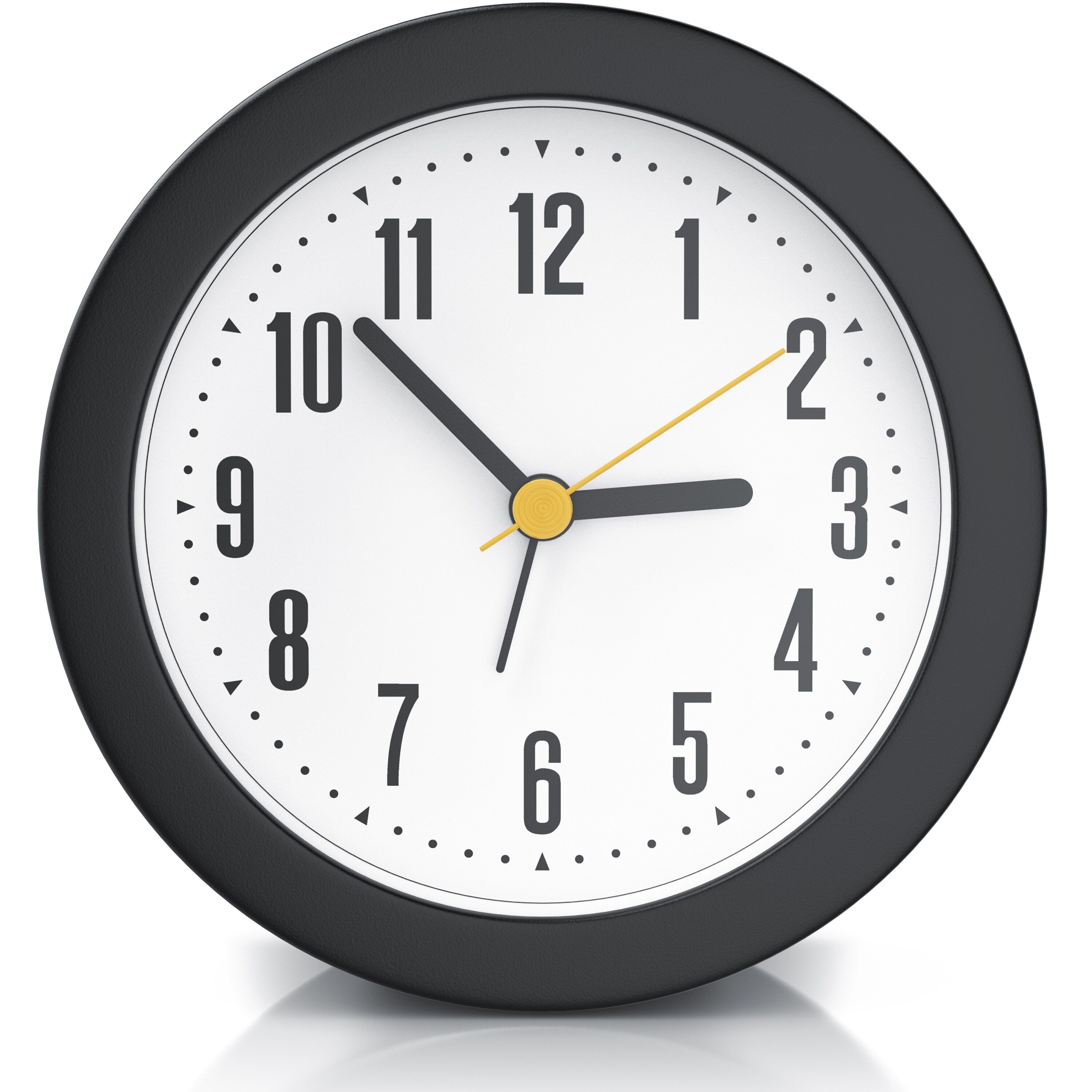 BEARWARE Wecker rund, lautes Klingeln, gro8es Ziffernblatt, ohne Ticken Batteriebetrieb, einfache Bedienung, Klang, retro, seniorentauglich 