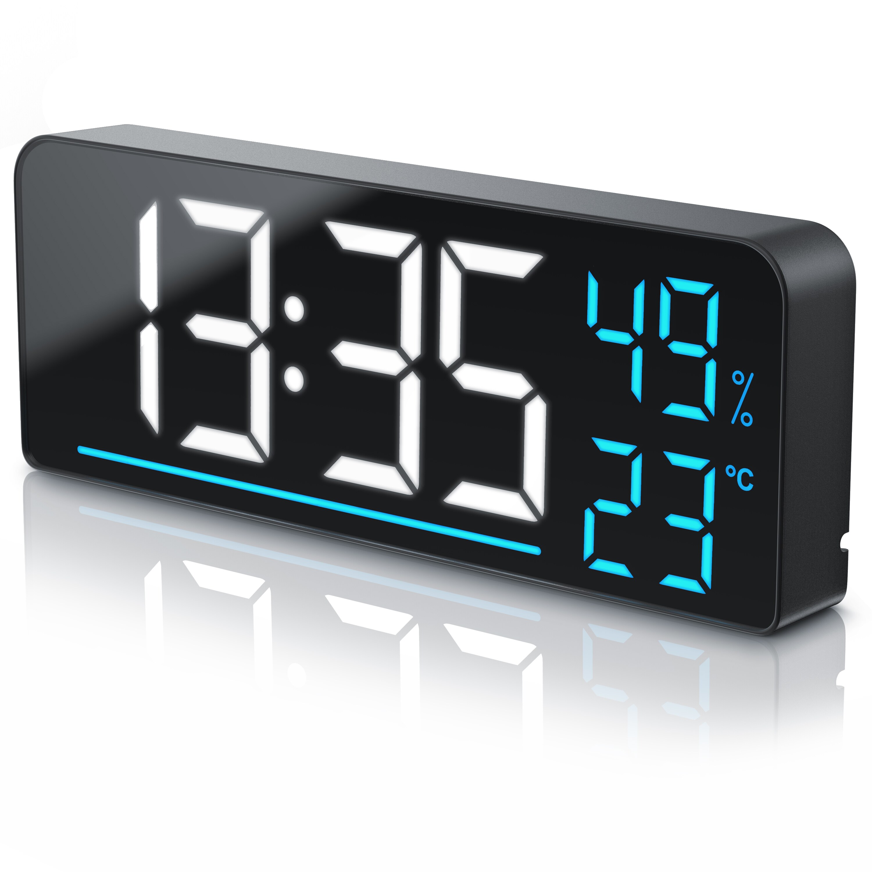 BEARWARE Radiowecker, digitales LED-Display, 2 Weckzeiten, Temperaturanzeige 