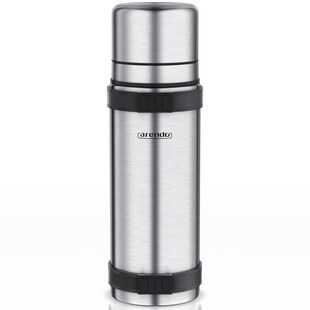 Arendo Isolierflasche, Edelstahl, BPA-frei, hält warm & kalt, 1 Liter 