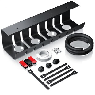 BEARWARE Kabelkanal, Edelstahl, unter dem Schreibtisch, ohne Bohren 