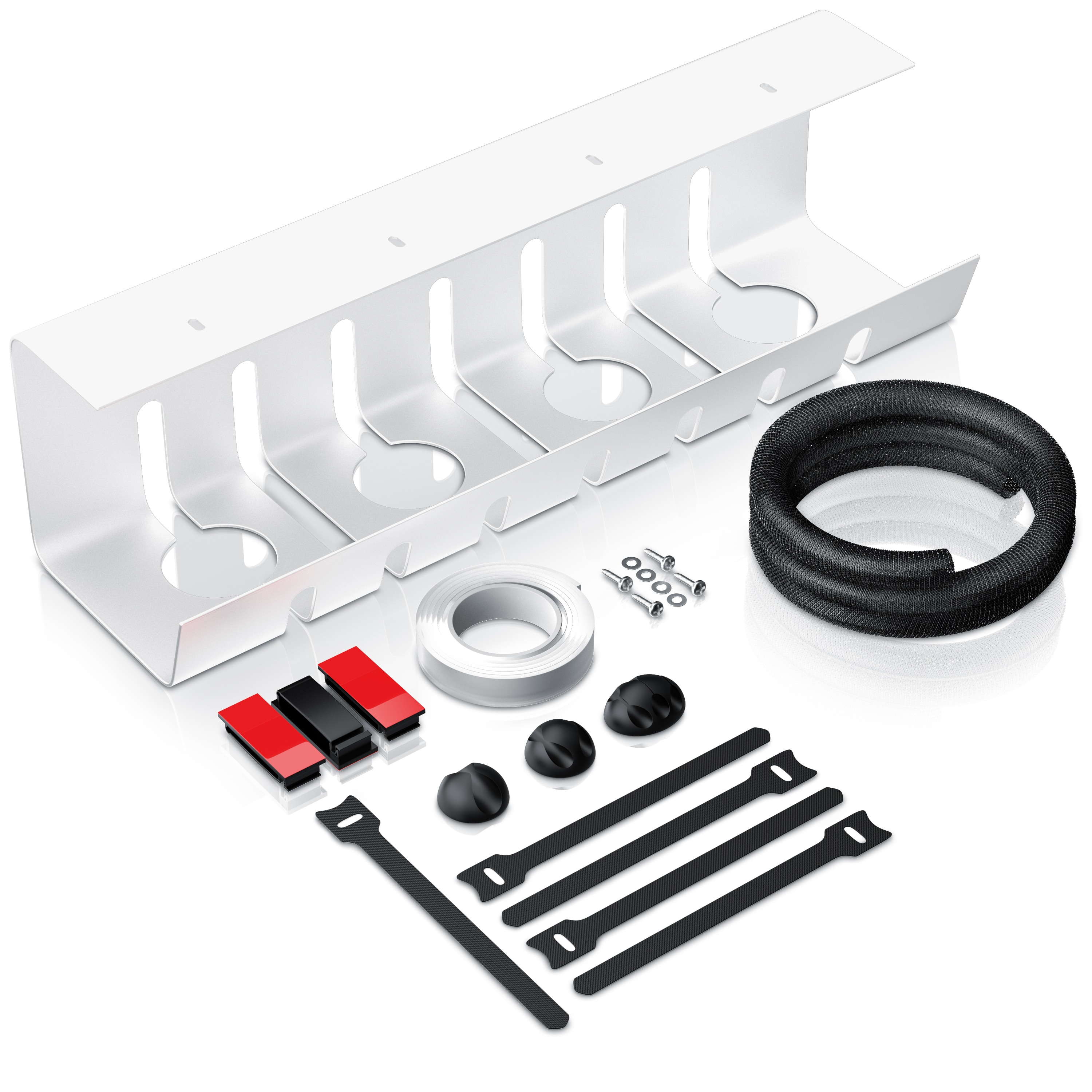 BEARWARE Kabelkanal, Edelstahl, unter dem Schreibtisch, ohne Bohren 