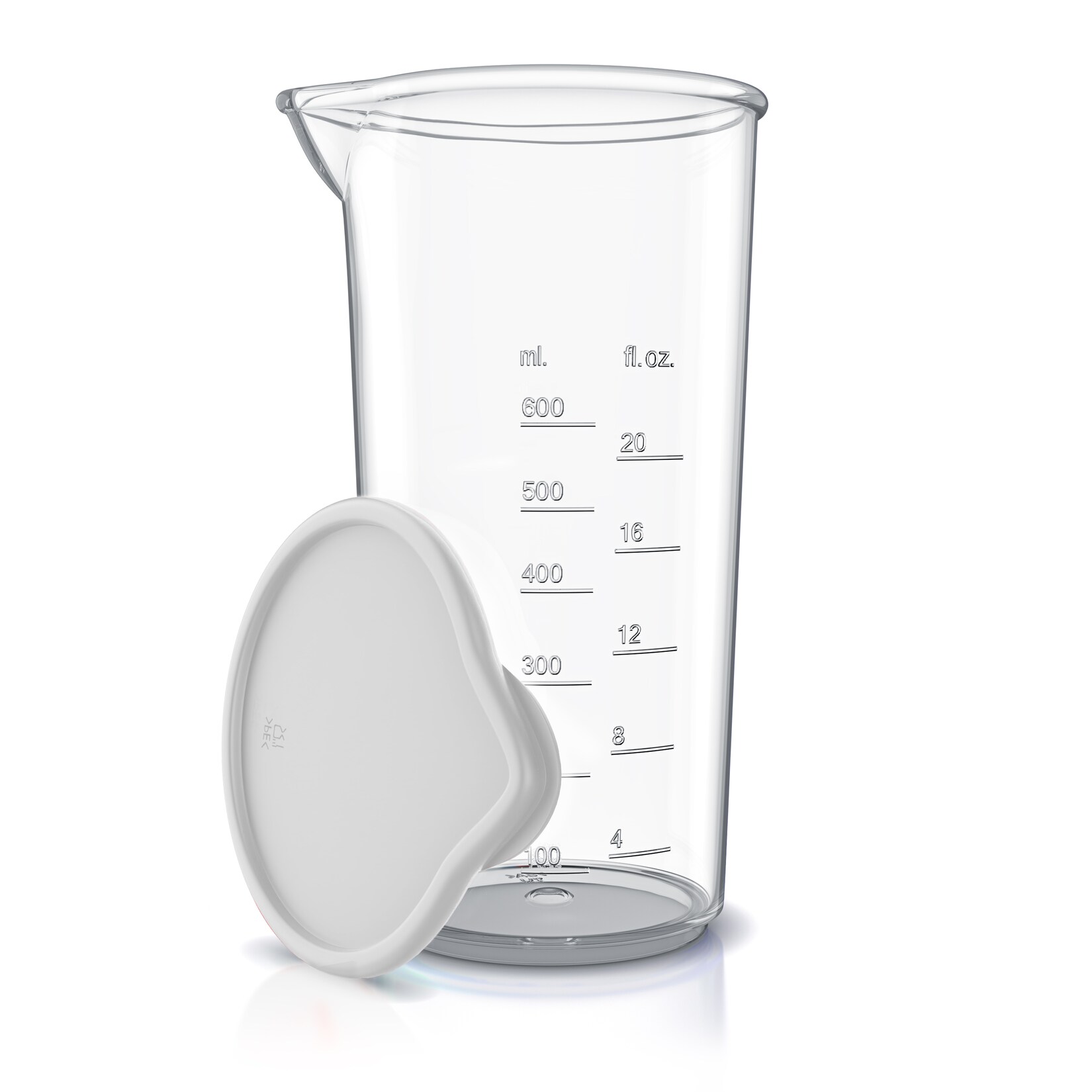 Messbecher mit Deckel, , 20 Unzen, Klarsichtbecher aus Kunststoff, ideal für Handmixer, Stabmixer, Handrührer