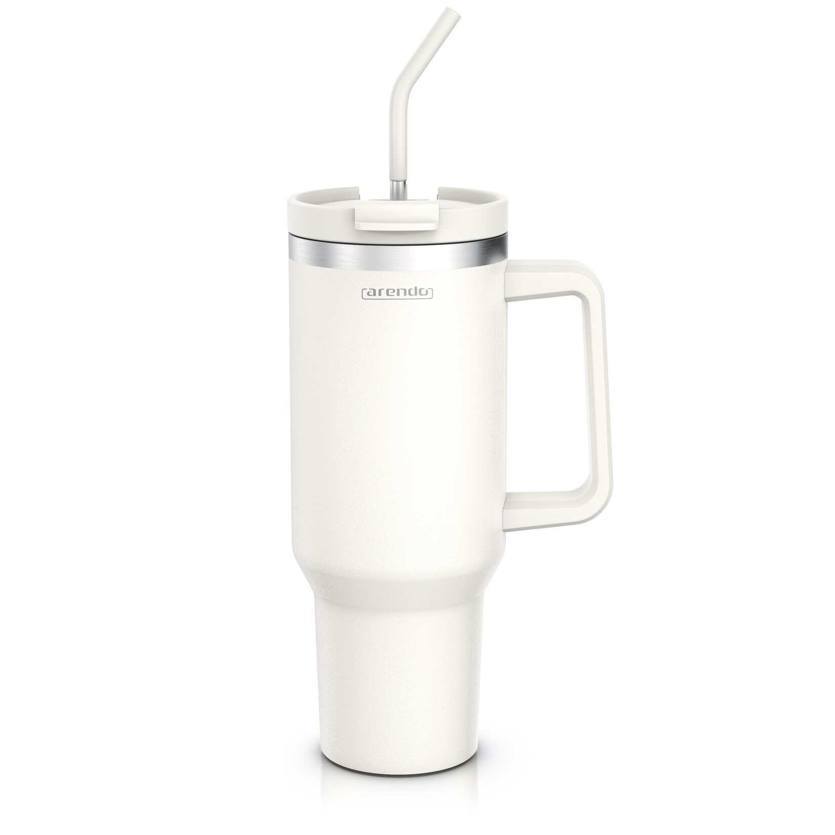 Tumbler , Edelstahl Thermobecher mit Deckel, Henkel, Strohhalm, doppelwandig, vakuumdicht, auslaufsicher