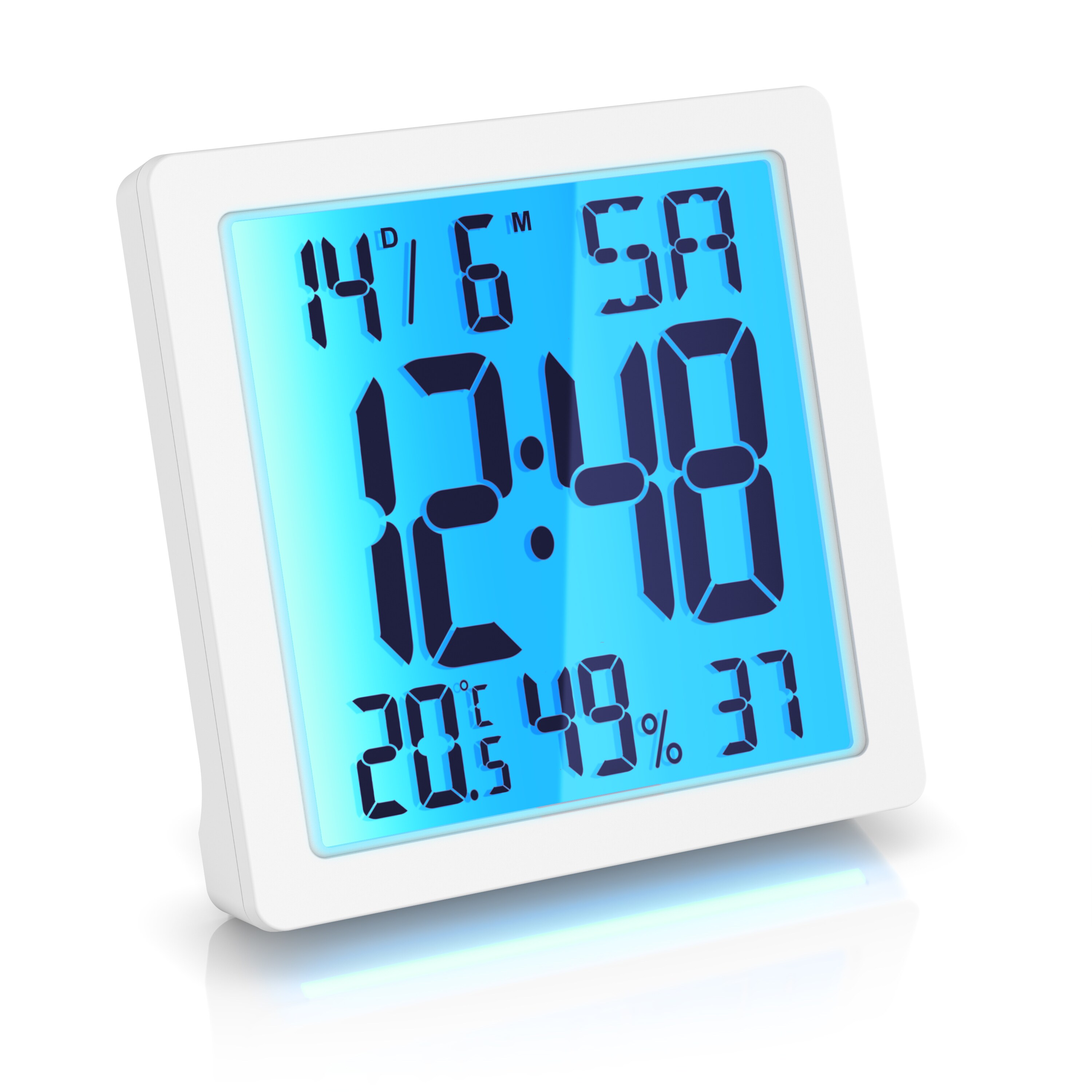 BEARWARE Digitalwecker, Licht, Temperatur, Luftfeuchtigkeit, Datum, Uhrzeit, Snooze, LCD, f&uuml;r Zuhause & unterwegs 