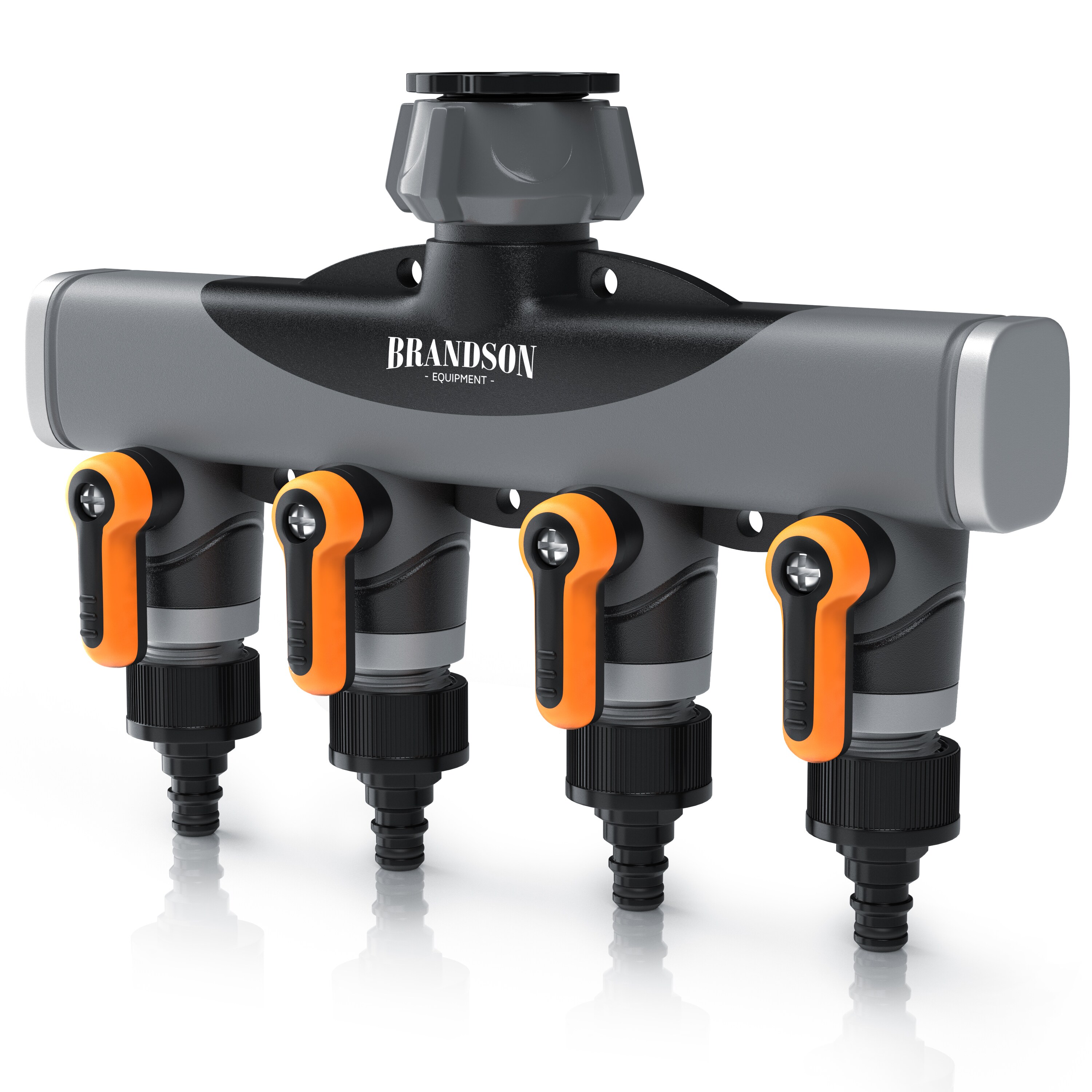 Brandson 4-Wege Verteiler, 3/4 Zoll, 2-tlg., Wasserverteiler, Schlauchverteiler, regulierbar, f&uuml;r Gartenschlauch & Gartenbew&auml;sserung 