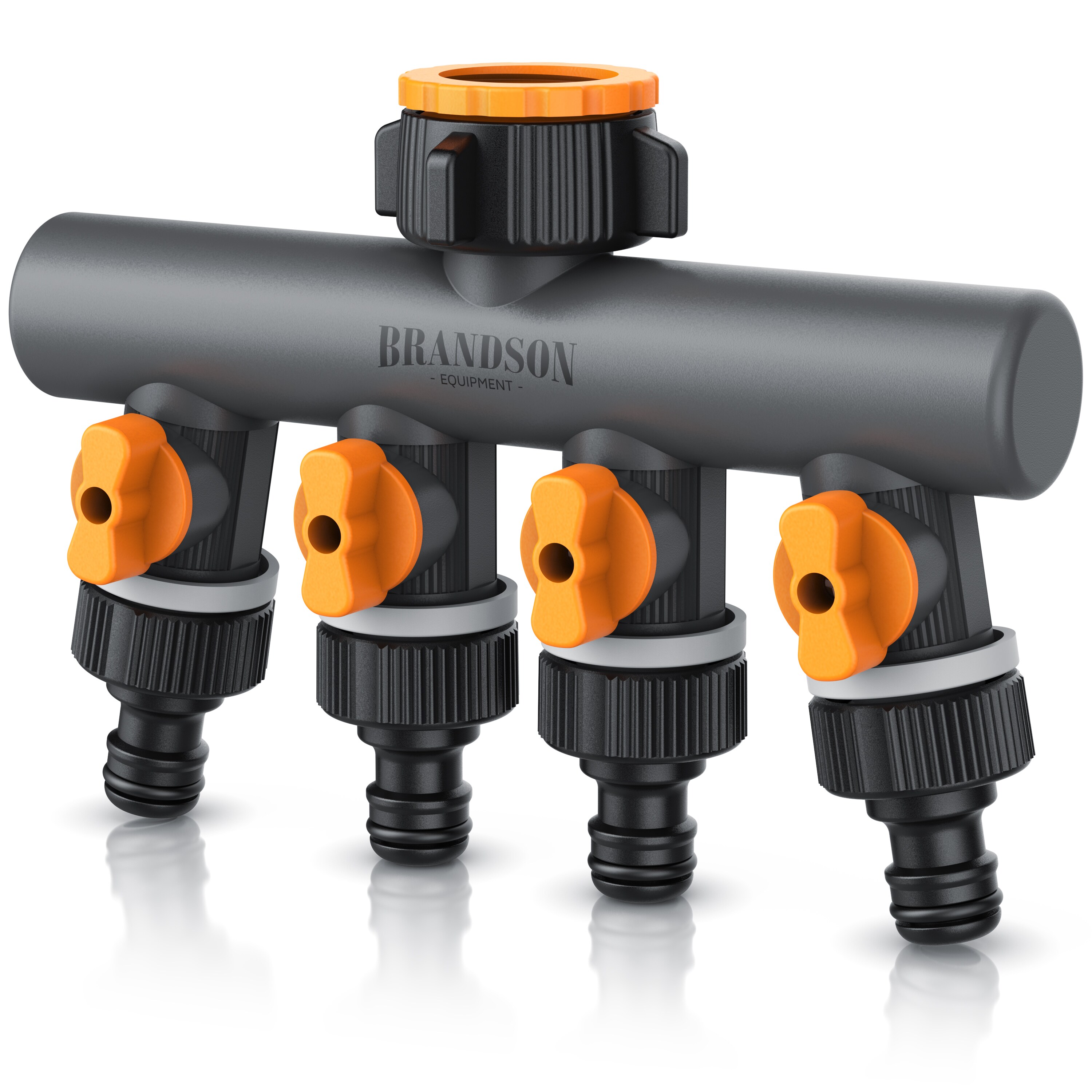 Brandson 4-Wege Schlauchverteiler, 3/4 1/2 Zoll, 2-tlg., Wasserverteiler, regulierbar, f&uuml;r Gartenschlauch & Gartenbew&auml;sserung 