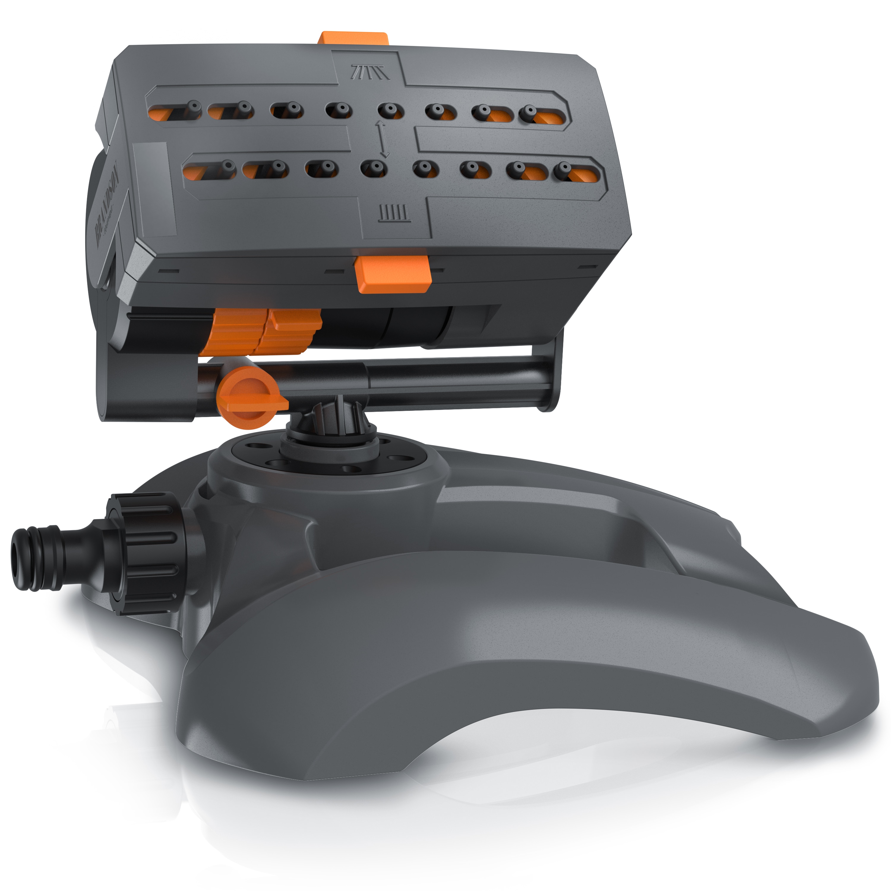 Brandson Viereckregner Garten Sprinkler, Rasensprenger rotierend, Oszillationsregner 16 D&uuml;sen, f&uuml;r Fl&auml;chen bis 180 m&sup2;, Wasserstrahl stufenlos einstellbar, Oszillation 30&ndash;150&deg;, max. 180 m&sup2; 