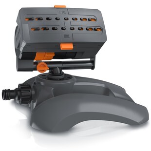 Brandson Viereckregner Garten Sprinkler, Rasensprenger rotierend, Oszillationsregner 16 Düsen, für Flächen bis 180 m², Wasserstrahl stufenlos einstellbar, Oszillation 30–150°, max. 180 m² 