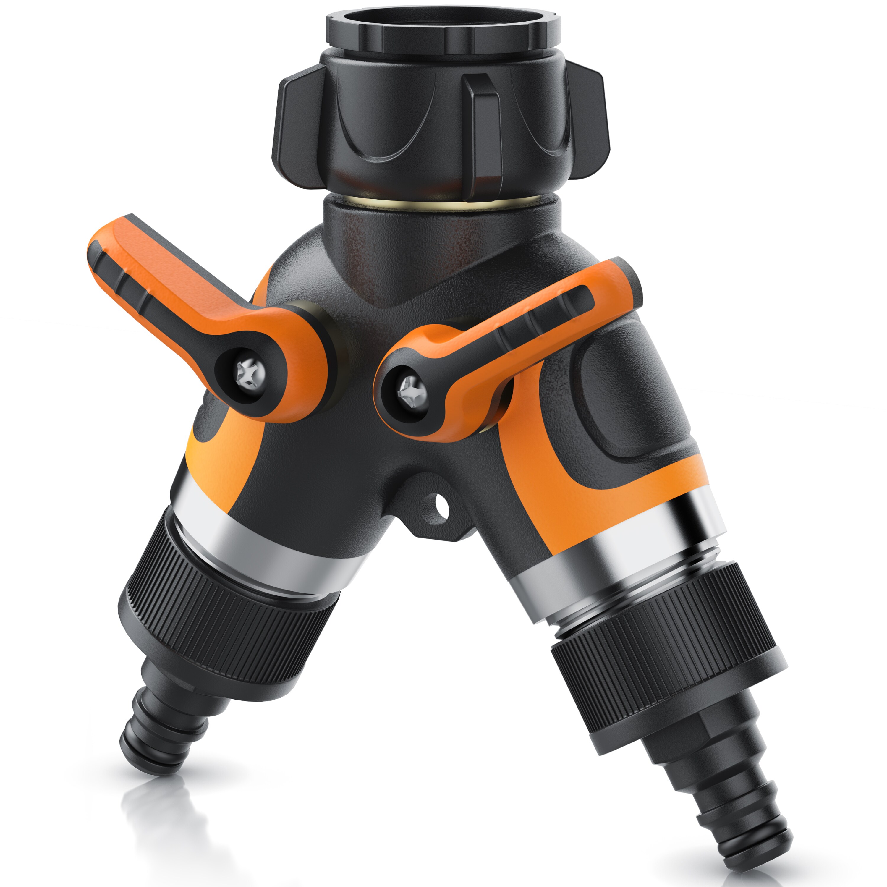 Brandson 2-Wege Verteiler 2-fach Wasserverteiler, Gartenschlauch Schlauchverteiler, 3/4 Zoll, Regulierbarer Wasserhahn Schlauch Verteiler f&uuml;r Gartenbew&auml;sserung 