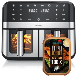 Arendo Heißluftfritteuse, 2400 W, Sichtfenster mit Beleuchtung, Umluftsystem, fettarmes gesundes Kochen 
