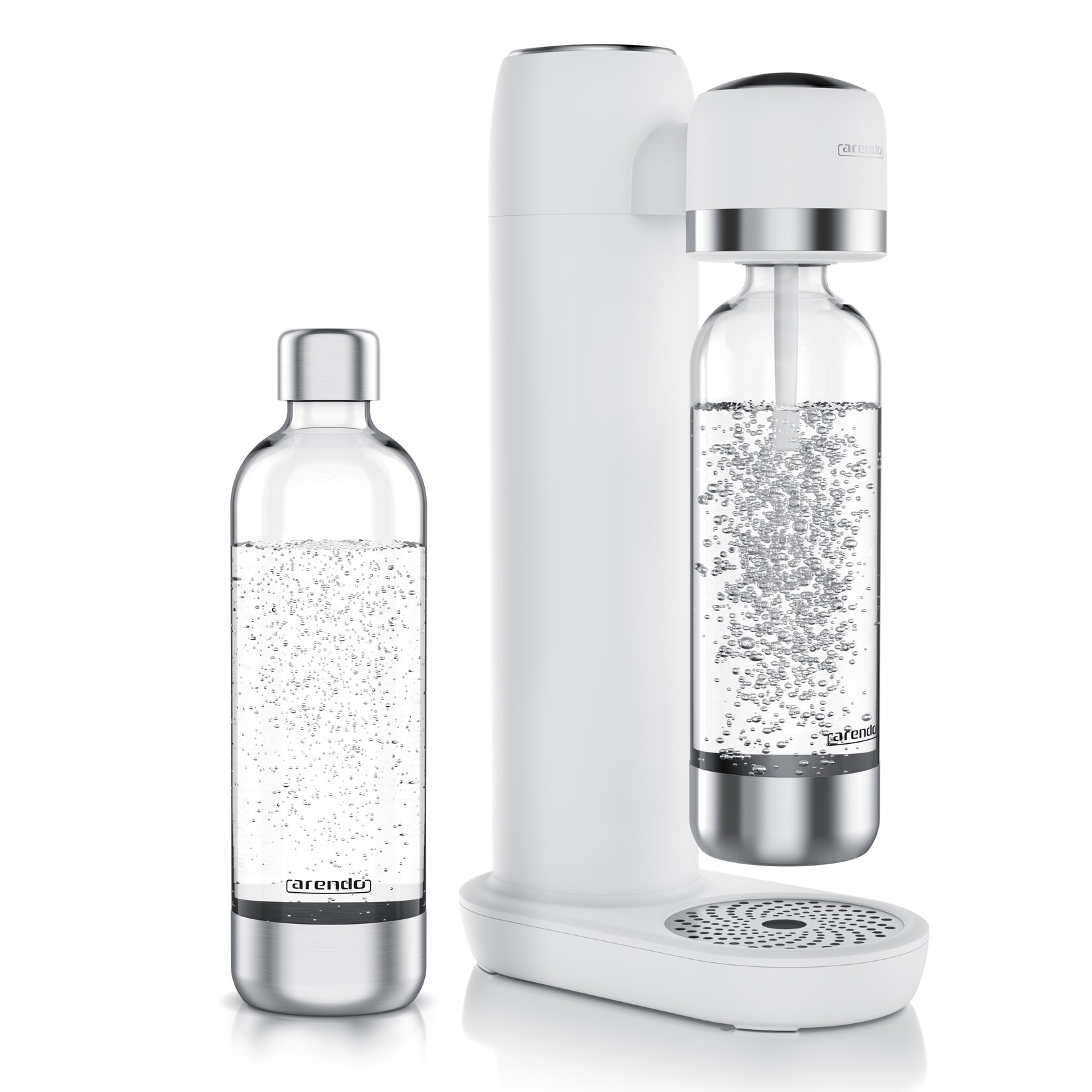 Wassersprudler Soda Maker mit 2x  Flaschen, kompatibel mit 60l CO2 Zylindern, (Set, 3-tlg., Soda Maker, PET-Flasche), Soda Streamer + 2 Wasserflaschen, BPA-frei, fein dosierbar, Carbonator