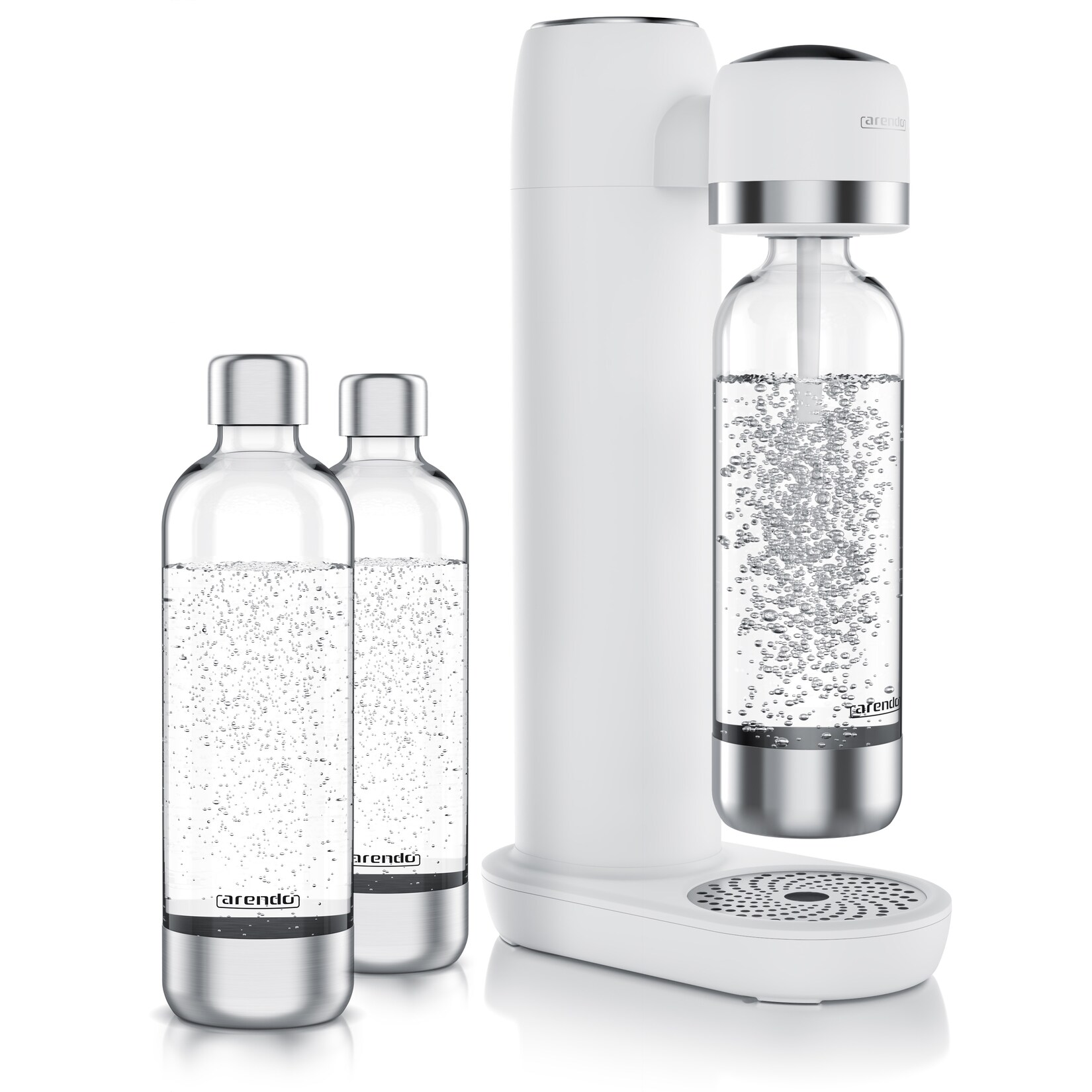 Wassersprudler Soda Maker mit 3x  Flaschen, kompatibel mit 60l CO2 Zylindern, (Set, 4-tlg., Soda Maker, PET-Flasche), Soda Streamer + 3 Wasserflaschen, BPA-frei, fein dosierbar, Carbonator