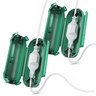 BEARWARE 2x Kabelbox wetterbeständige Schutzbox für Verlängerungskabel, 210mm x 85 mm Garten outdoor IP44 wasserdichte Safe Box, grün 