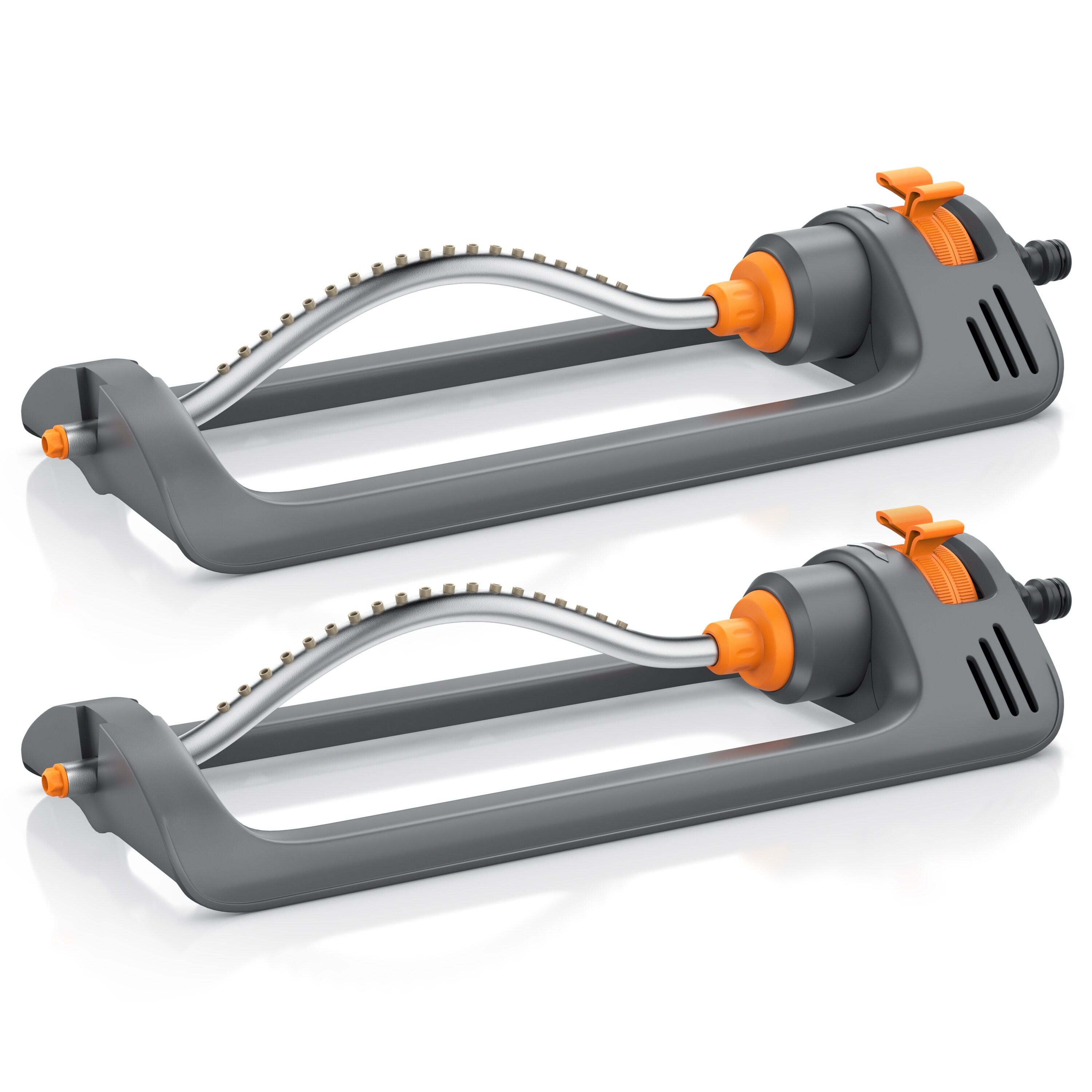 Brandson 2x Viereckregner Garten Rasensprenger, Vierecksprenger, Oszillations-Regner, Sprinkler, f&uuml;r Fl&auml;chen bis 153 m&sup2;, Rasen Bew&auml;sserung, Reichweite bis zu 14 m &Oslash; 