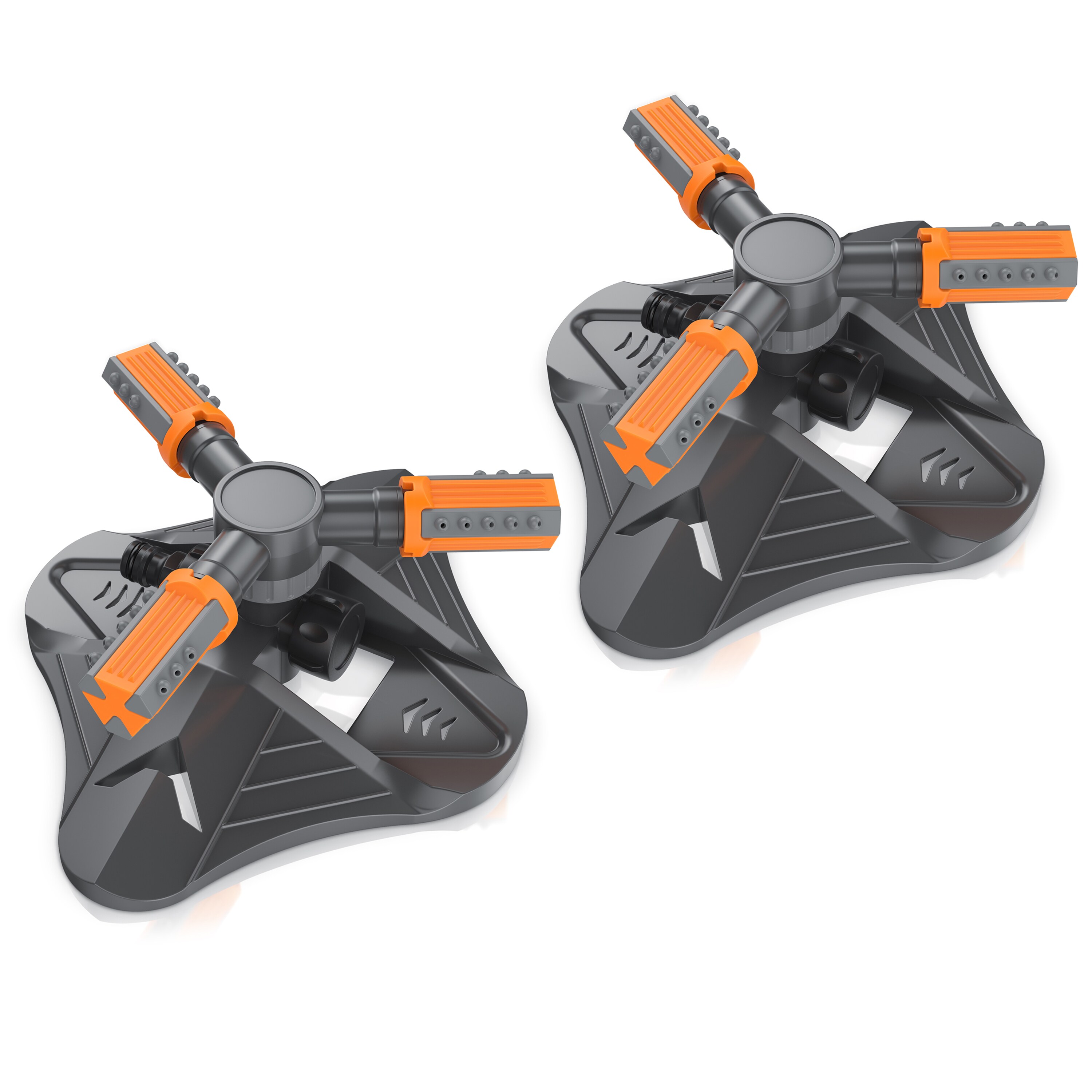 Brandson 2x Kreisregner Garten Sprinkler, 360&deg; Rasensprenger, 3 Arm Rasensnsprikler rotierend, 21 cm lang, Sprenger Bew&auml;sserungssystem, Bew&auml;sserungsanlagen, Gardena kompatibel 