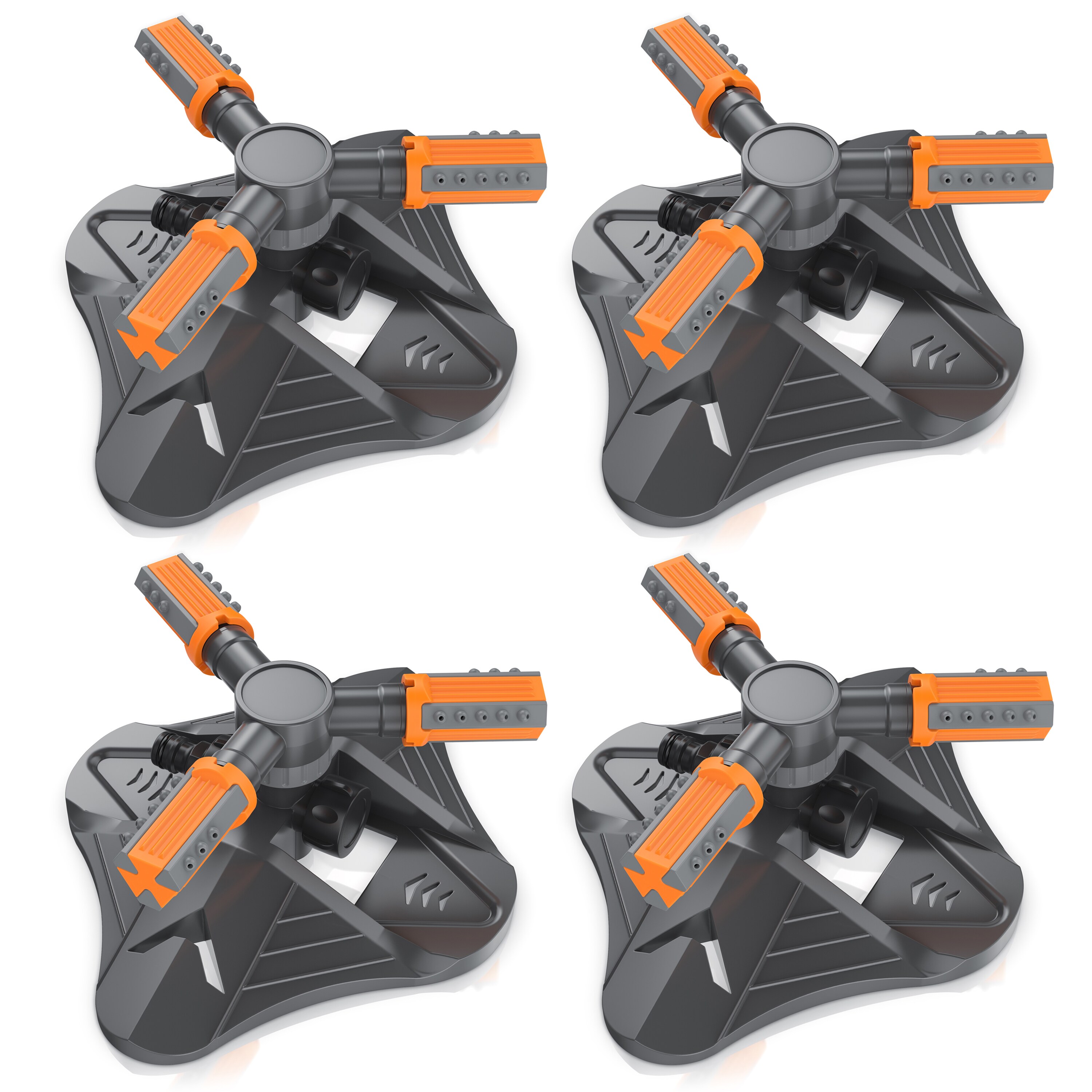 Brandson 4x Kreisregner Garten Sprinkler, 360&deg; Rasensprenger, 3 Arm Rasensnsprikler rotierend, 21 cm lang, Sprenger Bew&auml;sserungssystem, Bew&auml;sserungsanlagen, Gardena kompatibel 