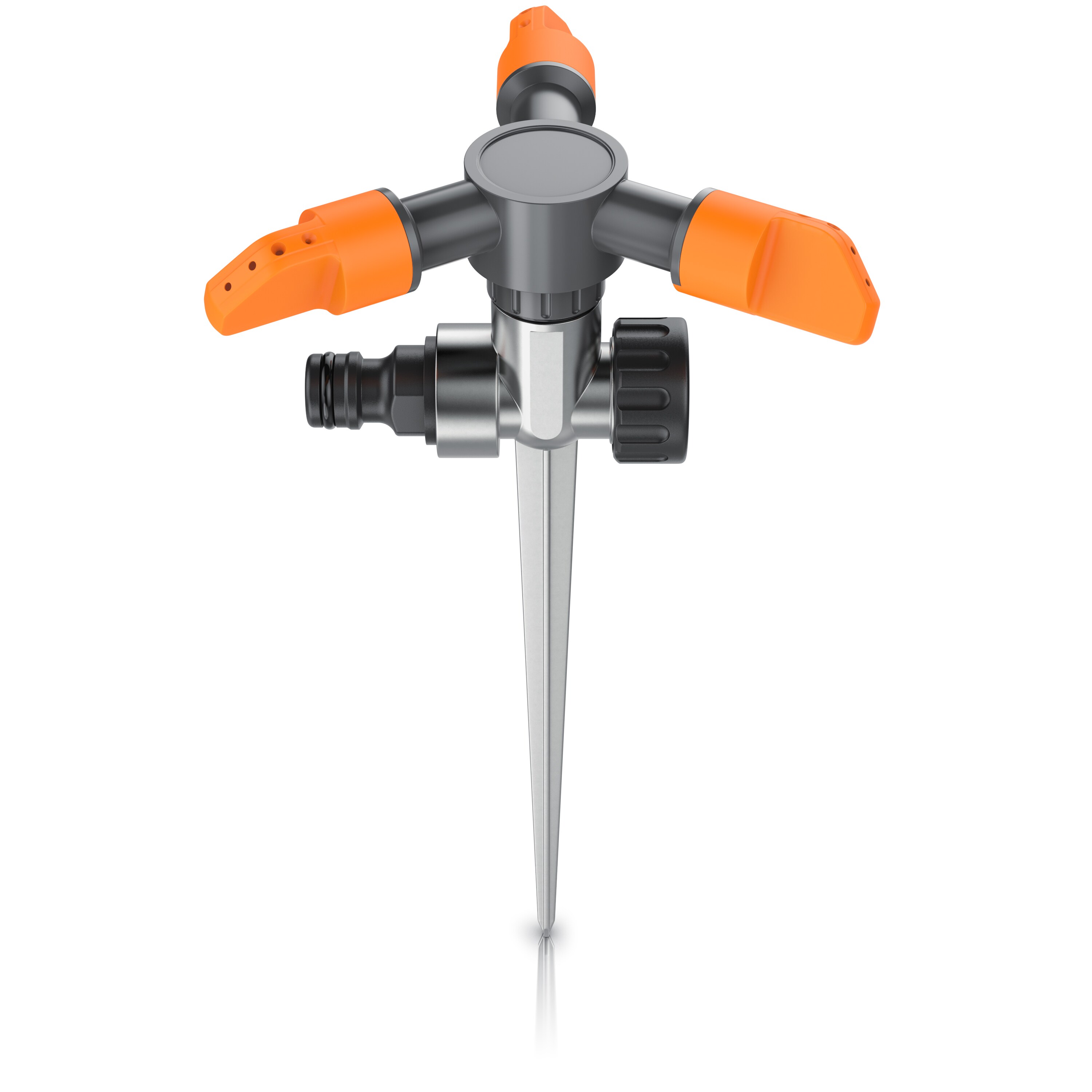 Brandson 1x Kreisregner 3-fach Rasensprinkler mit Erdspie&szlig;, 360&deg; Fl&auml;chenregner, Spr&uuml;hregner, f&uuml;r Fl&auml;chen bis 150 m&sup2;, 14 cm lang, 3 Arm Sprinkler, 45&deg; - 90&deg; Winkel, 7m Reichweite, robuster Spike 