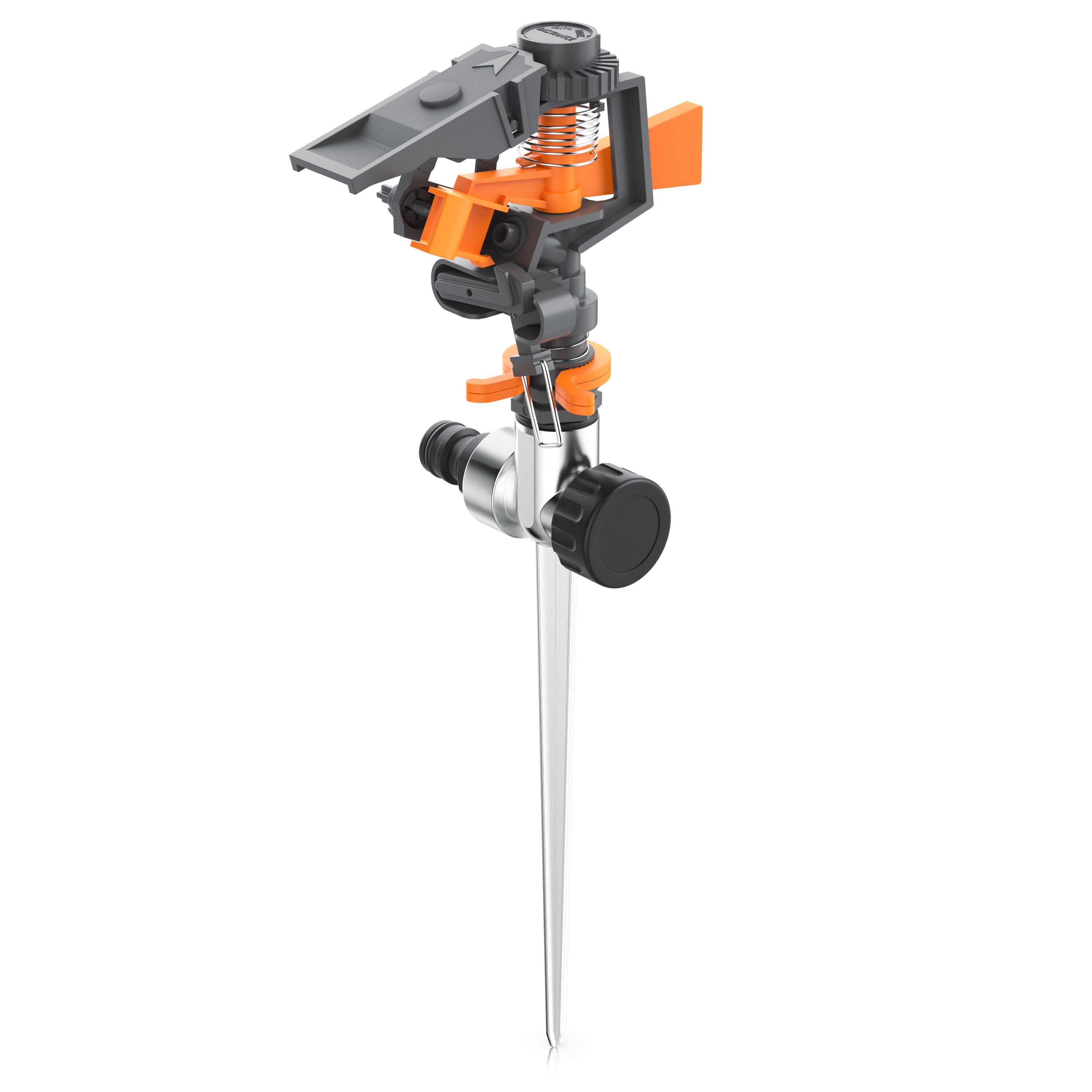 Brandson 1x Kreisregner Intervall-Sprinkler, Rasensprenger mit Pulsation, 360&deg; Impulsregner, f&uuml;r Fl&auml;chen bis 200 m&sup2;, Rasensprinkler, 7m Reichweite, Gardena kompatibel 