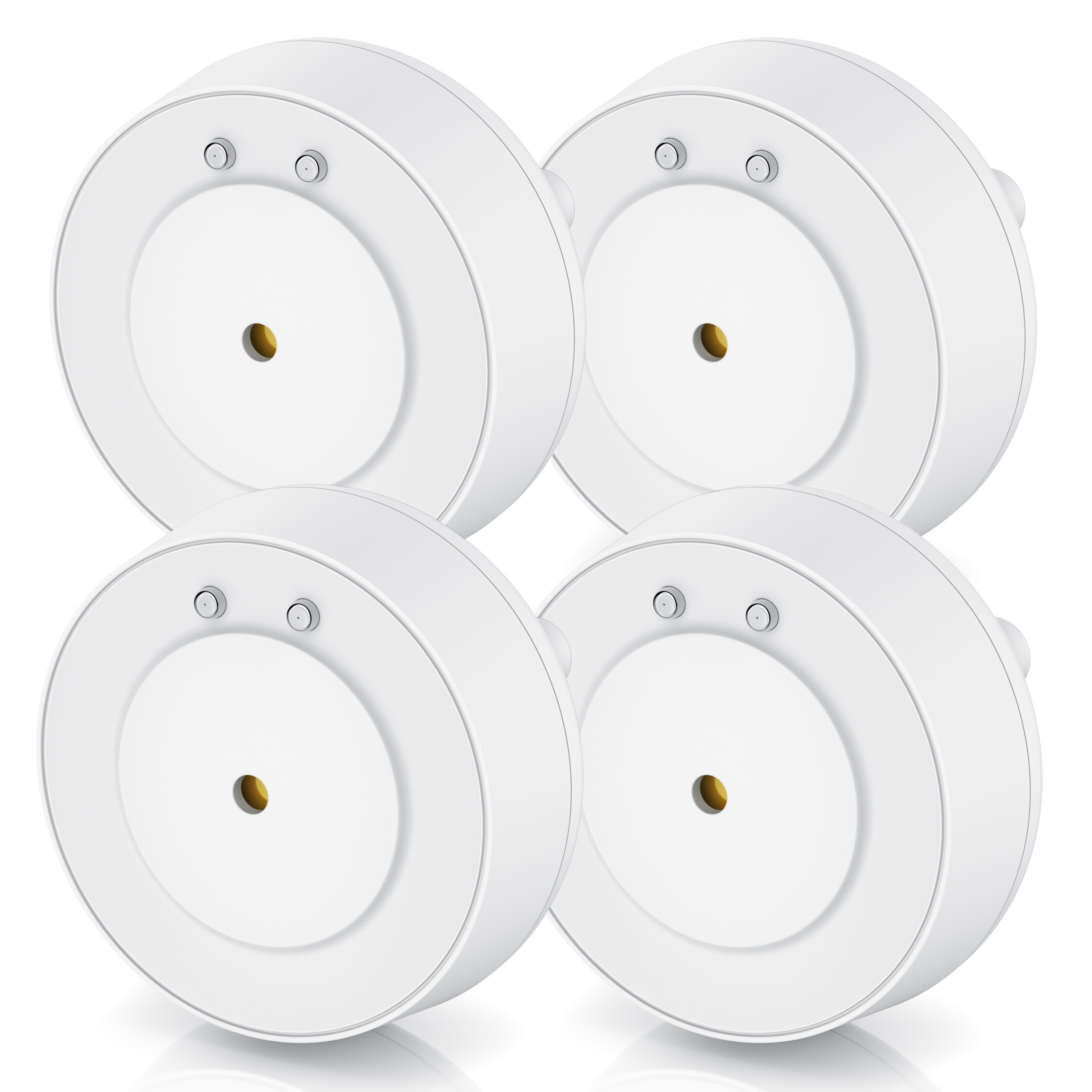 BEARWARE 4x Wassersensor, IP66, Mini-Wasserdetektor, 110 dB lauter Alarm, Wassermelder (batteriebetrieben, Wasseralarm Melder warnt bei Wassersch&auml;den) 