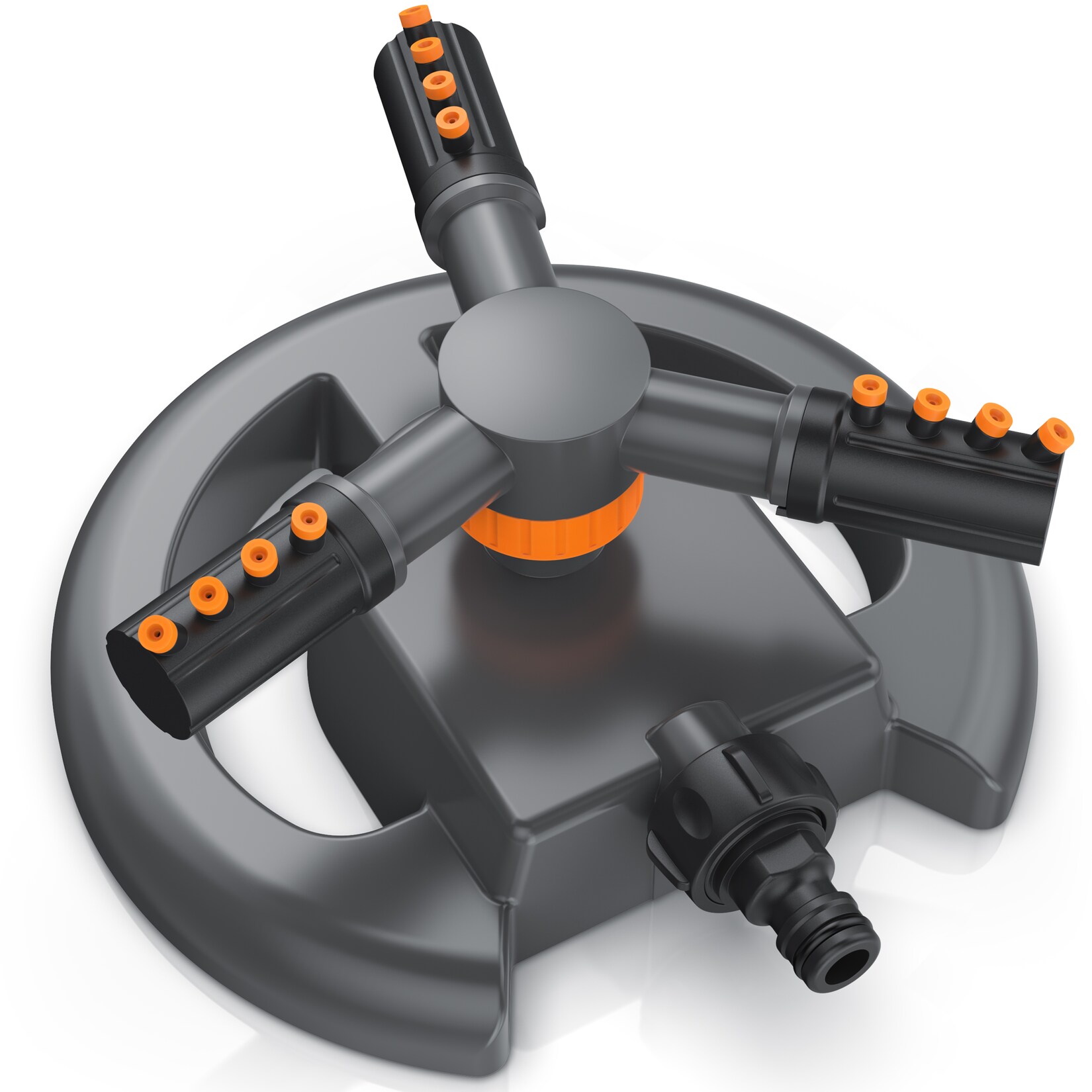 1x Kreisregner Garten Sprinkler, 360° Rasensprenger, 3 Arm Rasensnsprikler rotierend, für Flächen bis 314 m², Sprenger Bewässerungssystem, Bewässerungsanlagen, Gardena kompatibel