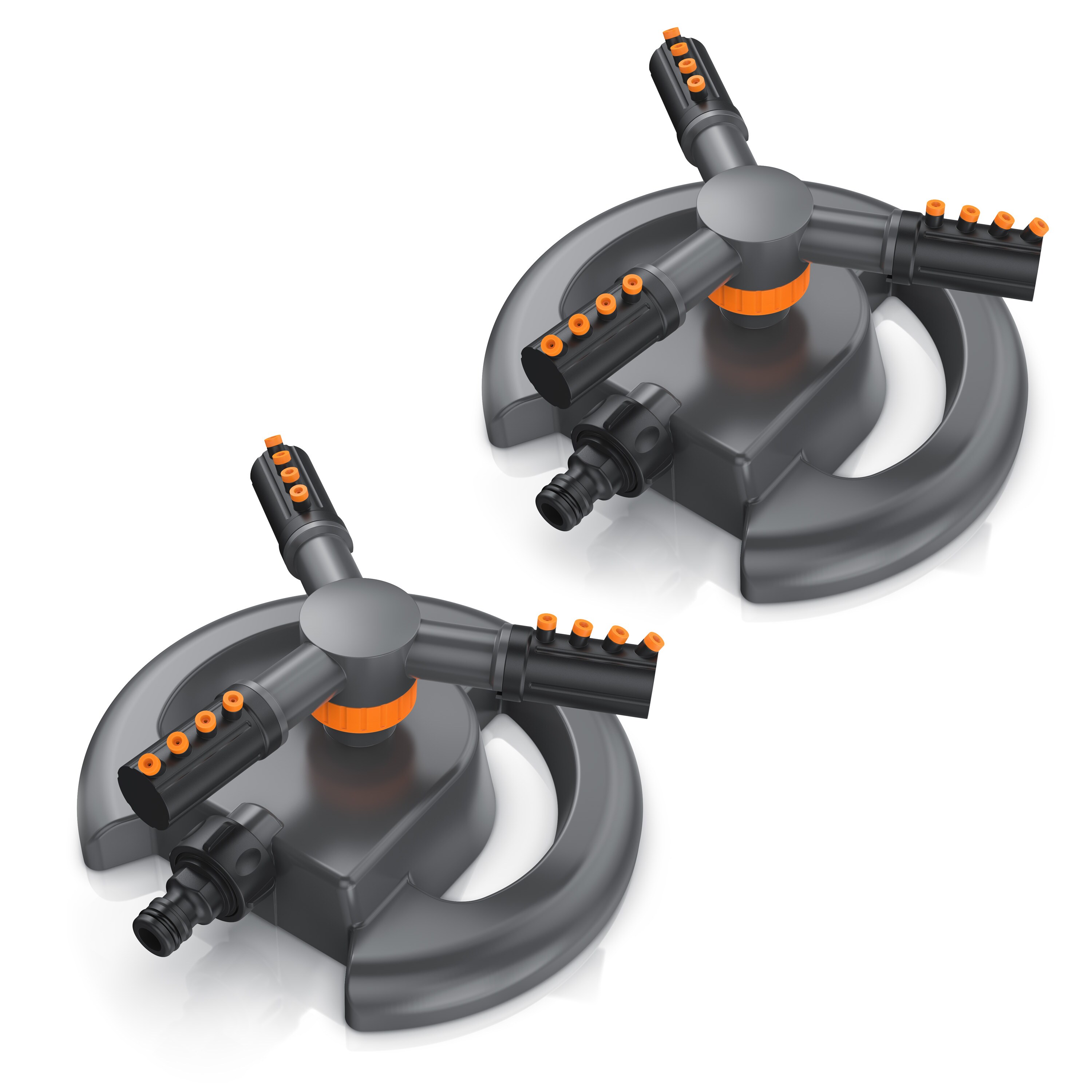 Brandson 2x Kreisregner Garten Sprinkler, 360&deg; Rasensprenger, 3 Arm Rasensnsprikler rotierend, f&uuml;r Fl&auml;chen bis 314 m&sup2;, Sprenger Bew&auml;sserungssystem, Bew&auml;sserungsanlagen, Gardena kompatibel 