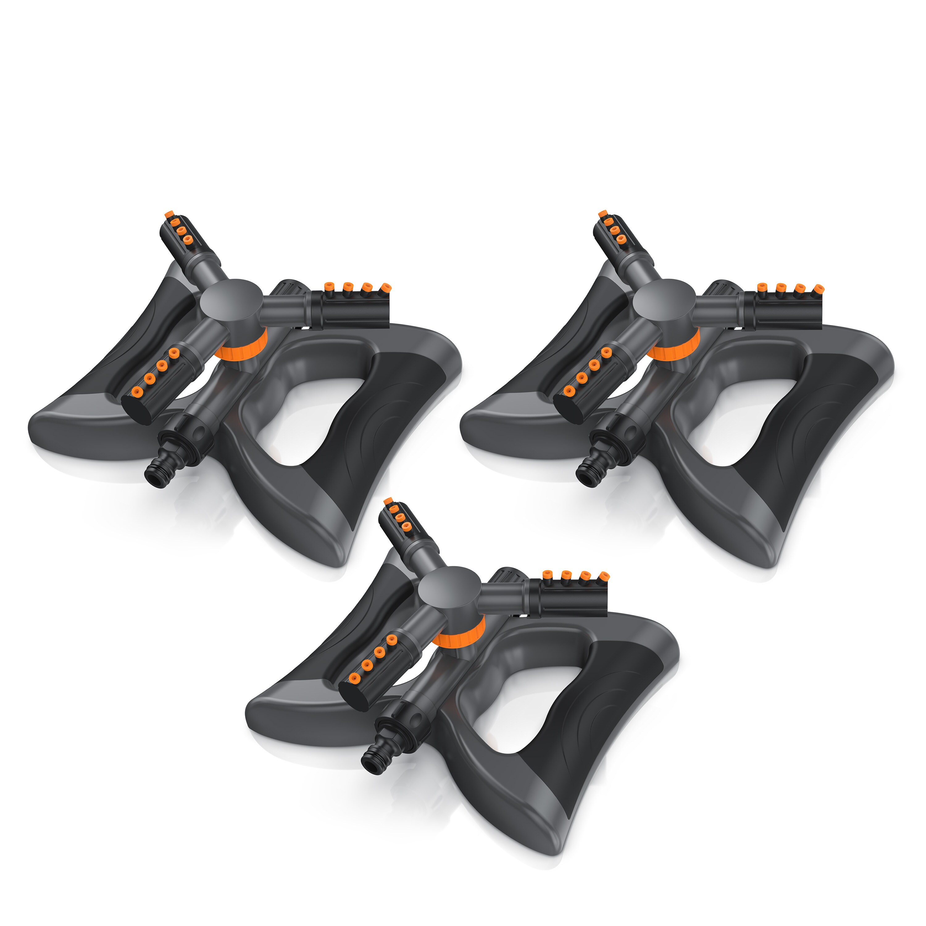 Brandson 3x Kreisregner Garten Sprinkler, 360&deg; Rasensprenger, 3 Arm Rasensnsprikler rotierend, f&uuml;r Fl&auml;chen bis 314 m&sup2;, Sprenger Bew&auml;sserungssystem, Bew&auml;sserungsanlagen, Gardena kompatibel 