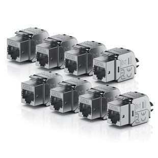 Primewire 8x Netzwerk-Adapter RJ-45 (Ethernet), Buchse zu Netzwerkkabel, CAT.6a Keystone Modul für LAN Kabel, RJ45 Buchse, feldkonfektionierbar 