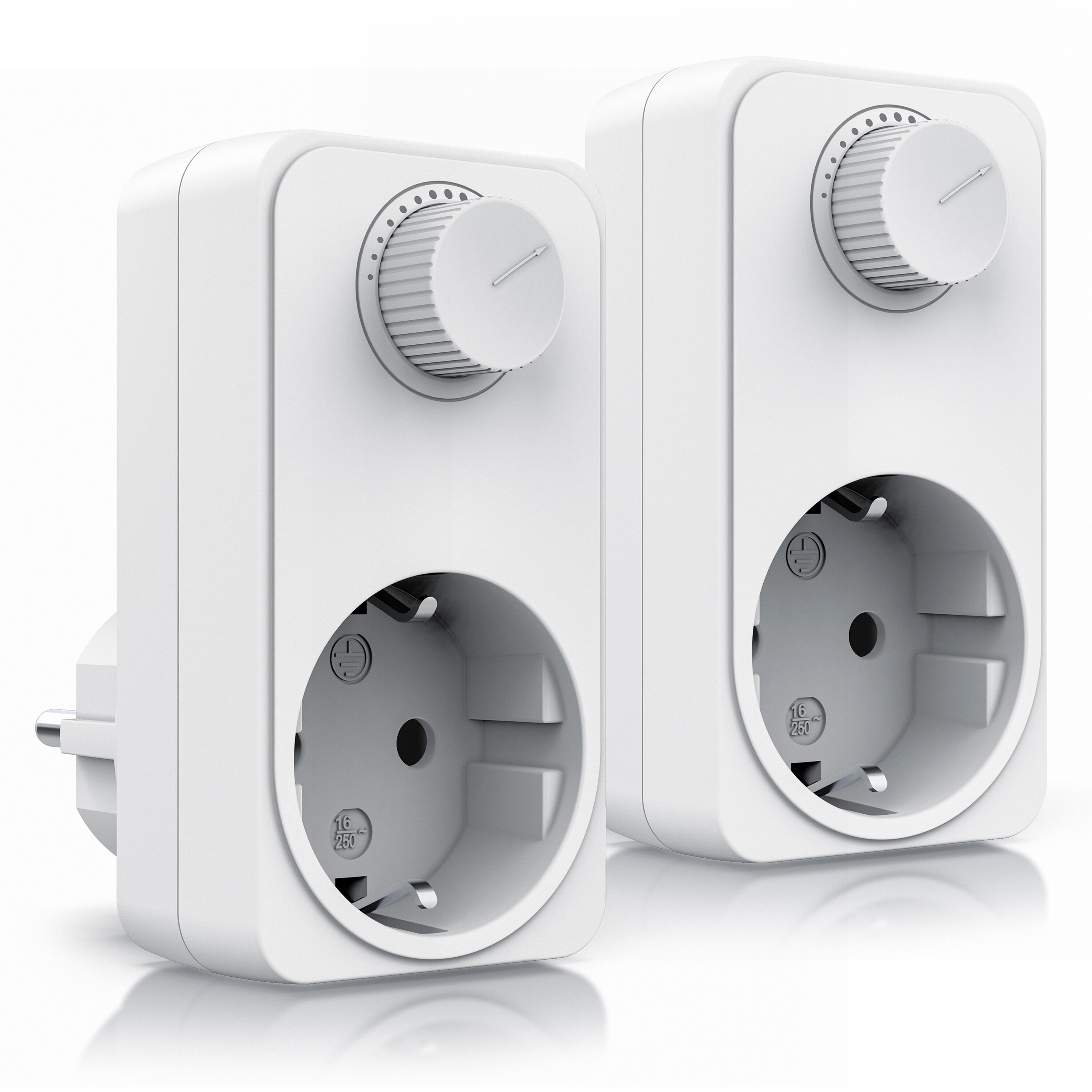 BEARWARE 2x Drehdimmer Steckdosendimmer mit Drehregler, Universal Dimmer f&uuml;r die Steckdose 