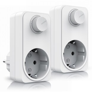 BEARWARE 2x Drehdimmer Steckdosendimmer mit Drehregler, Universal Dimmer für die Steckdose 