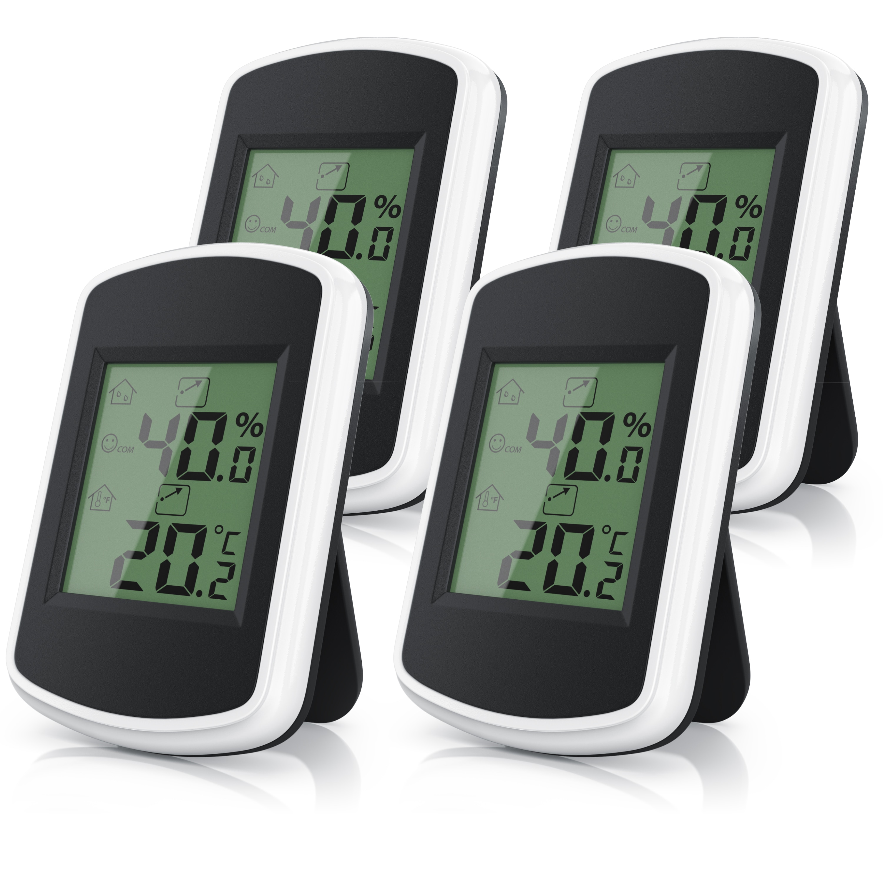 BEARWARE 4x Hygrometer, Hygrometer Thermometer, Temperatur & Luftfeuchtigkeit Messger&auml;t 