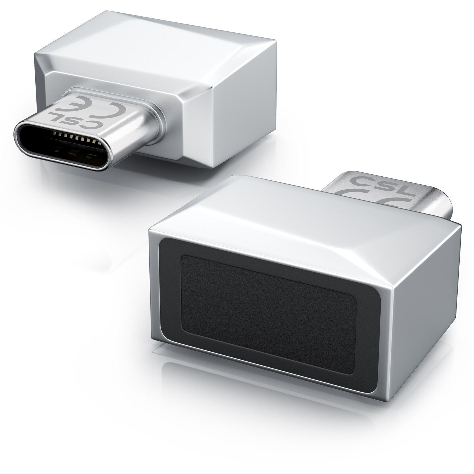 CSL Fingerabdrucksensor V4 mit USB-C, für Windows 11 Hello, bis 10 Fingerabdrücke pro Profil, 360°-Erkennung, Plug & Play, Aluminium