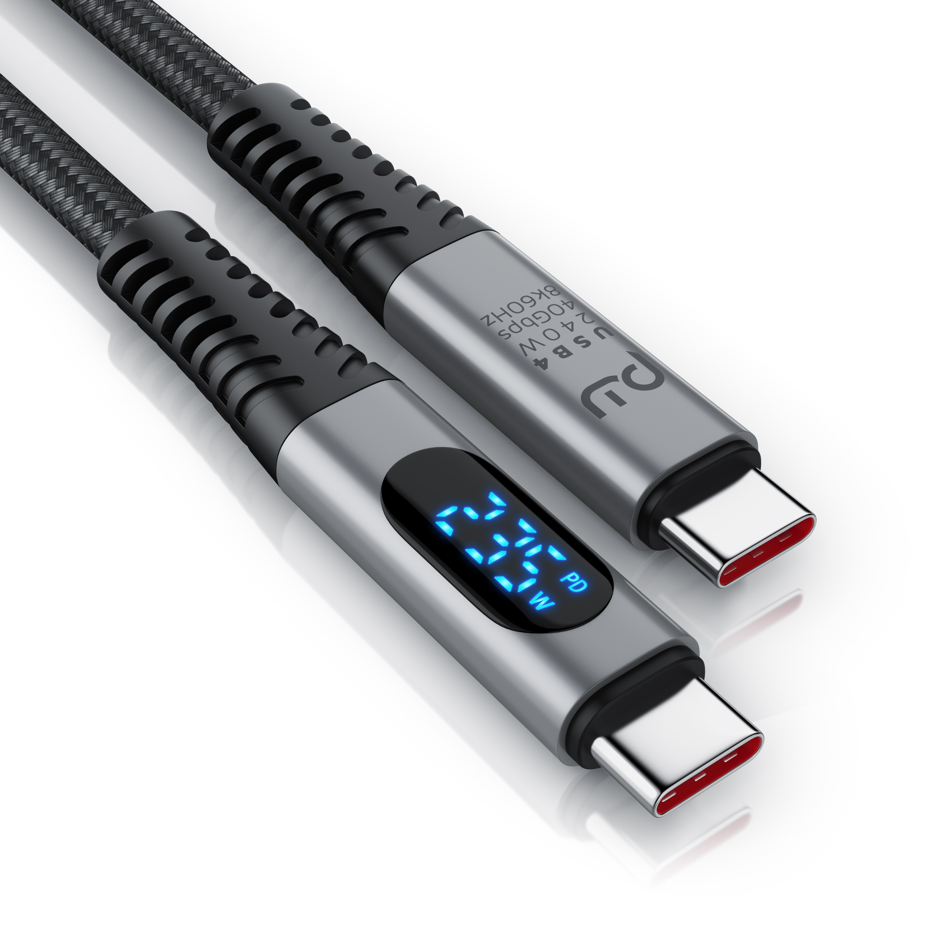 Primewire Thunderbolt 3 Kabel, USB 4 Typ C, USB-Kabel, USB-C, (50 cm), Gen 3x2-100 Watt Ladekabel / Datenkabel 40 Gbit/s mit Display, 0,5m 