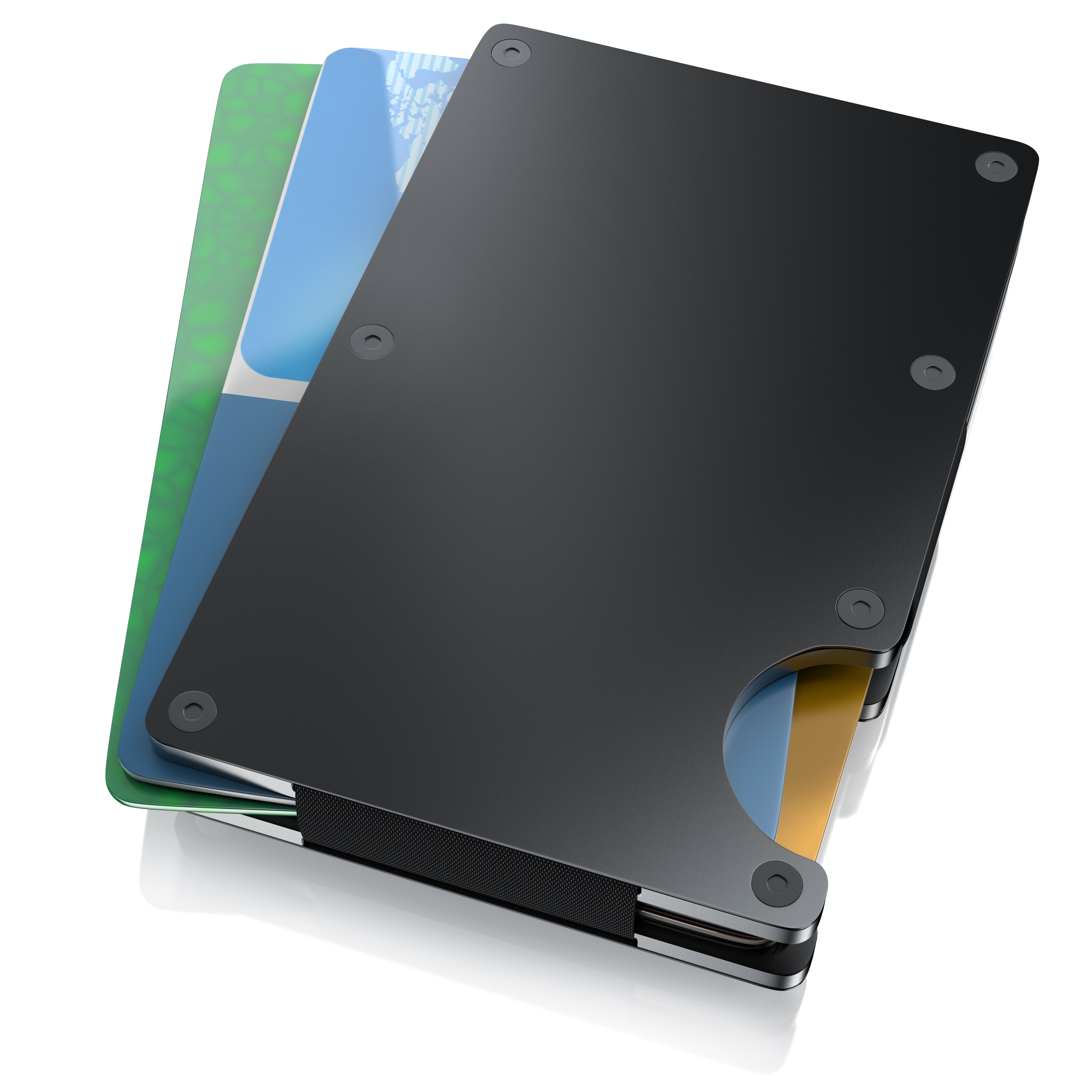 Aplic Kartenetui Alu Karten Schutzh&uuml;lle f&uuml;r 12 Karten mit RFID Blocker & Geldklammer (1-tlg), NFC Abschirmung Slim Wallet Airtag Halter, Aluminium, Kompakt & stabil 