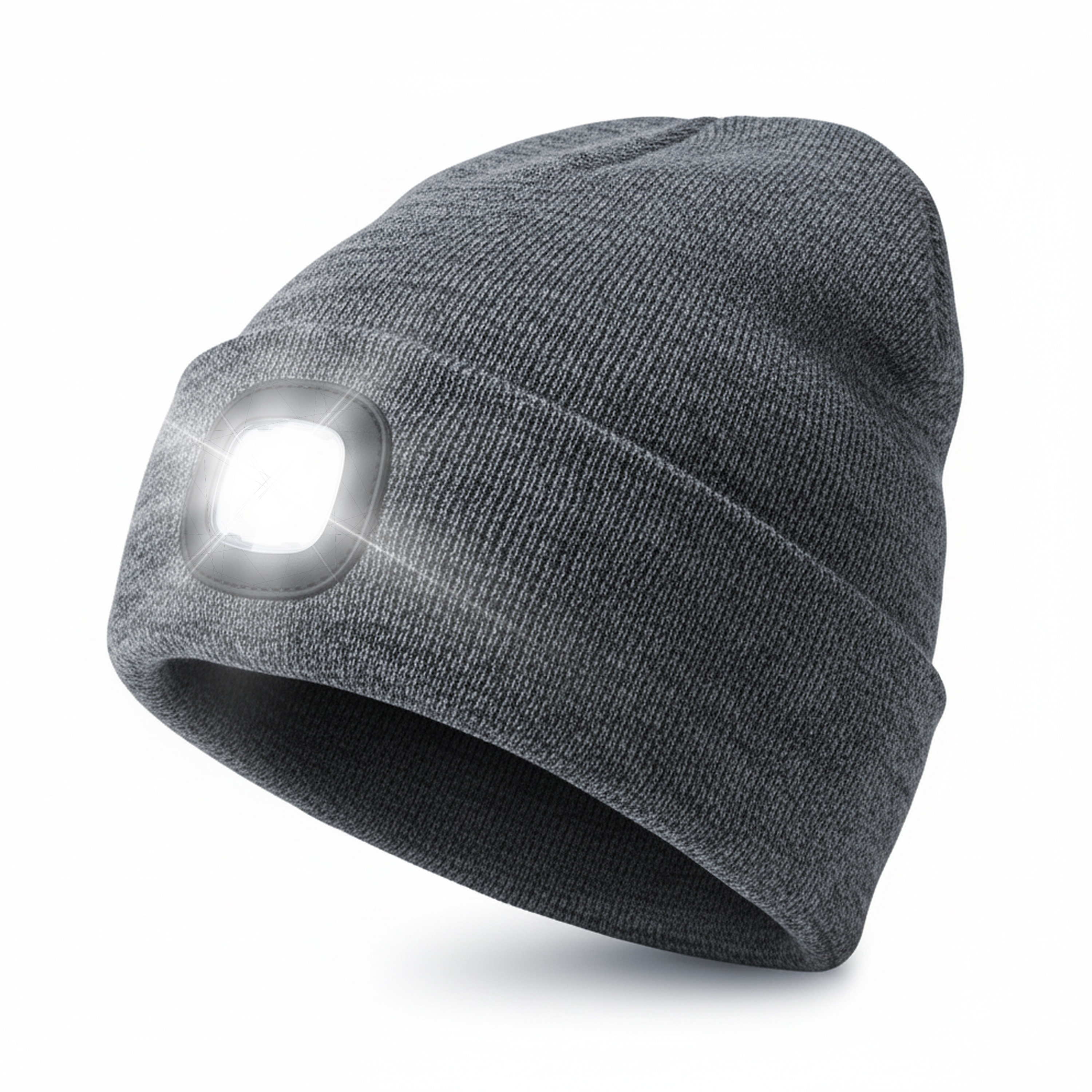 Bearware Strickm&uuml;tze mit Stirnlampe, Beanie warm gef&uuml;ttert f&uuml;r Joggen Camping Outdoor Sport (1-St) Integrierte LED-Leuchte, 3 Helligkeitsstufen 