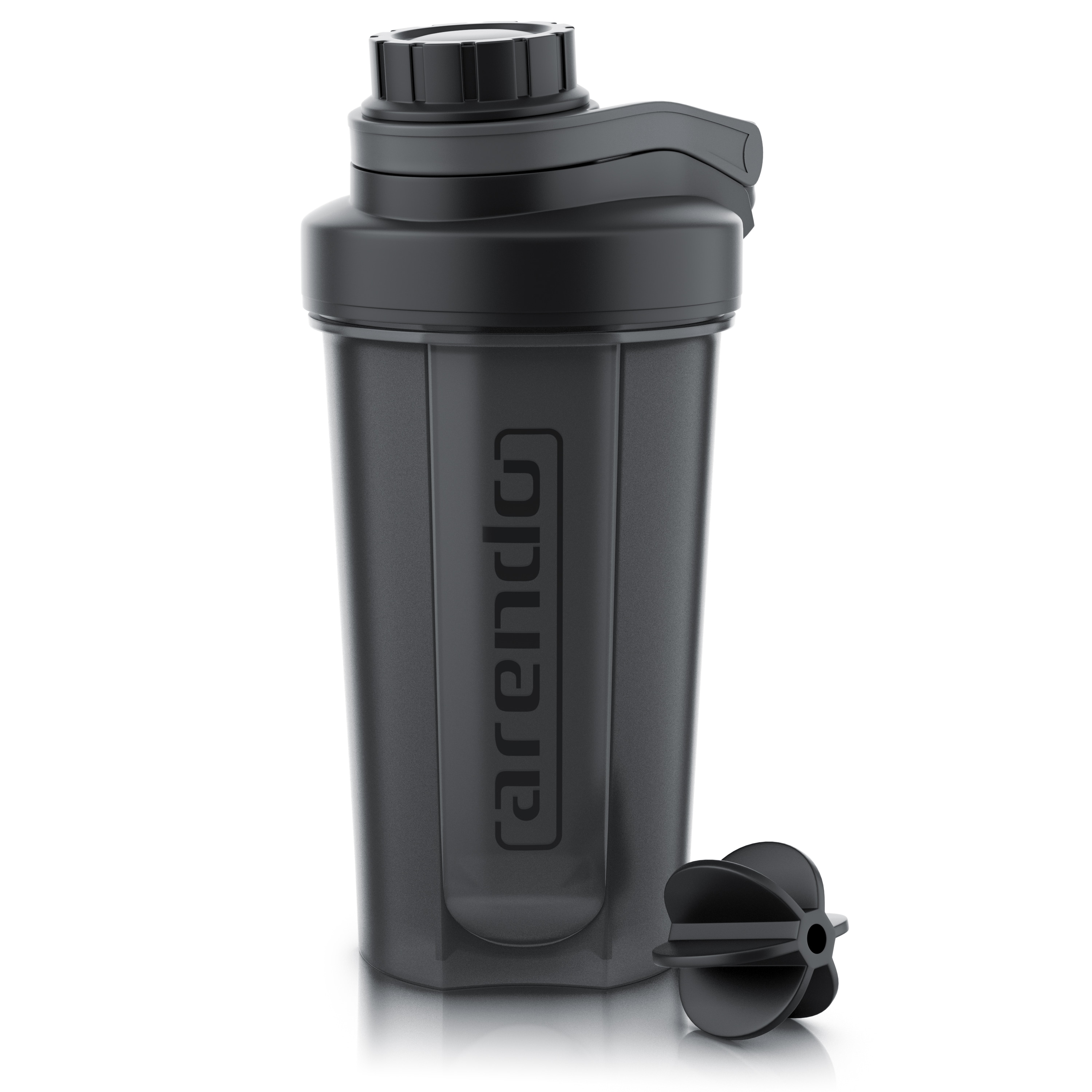 Arendo Protein Shaker Eiwei&szlig;shaker 600 ml, verschlie&szlig;bar, sp&uuml;lmaschinengeeignet, BPA Frei, Kunststoff, (1-tlg., Shaker inkl. Mixball) 