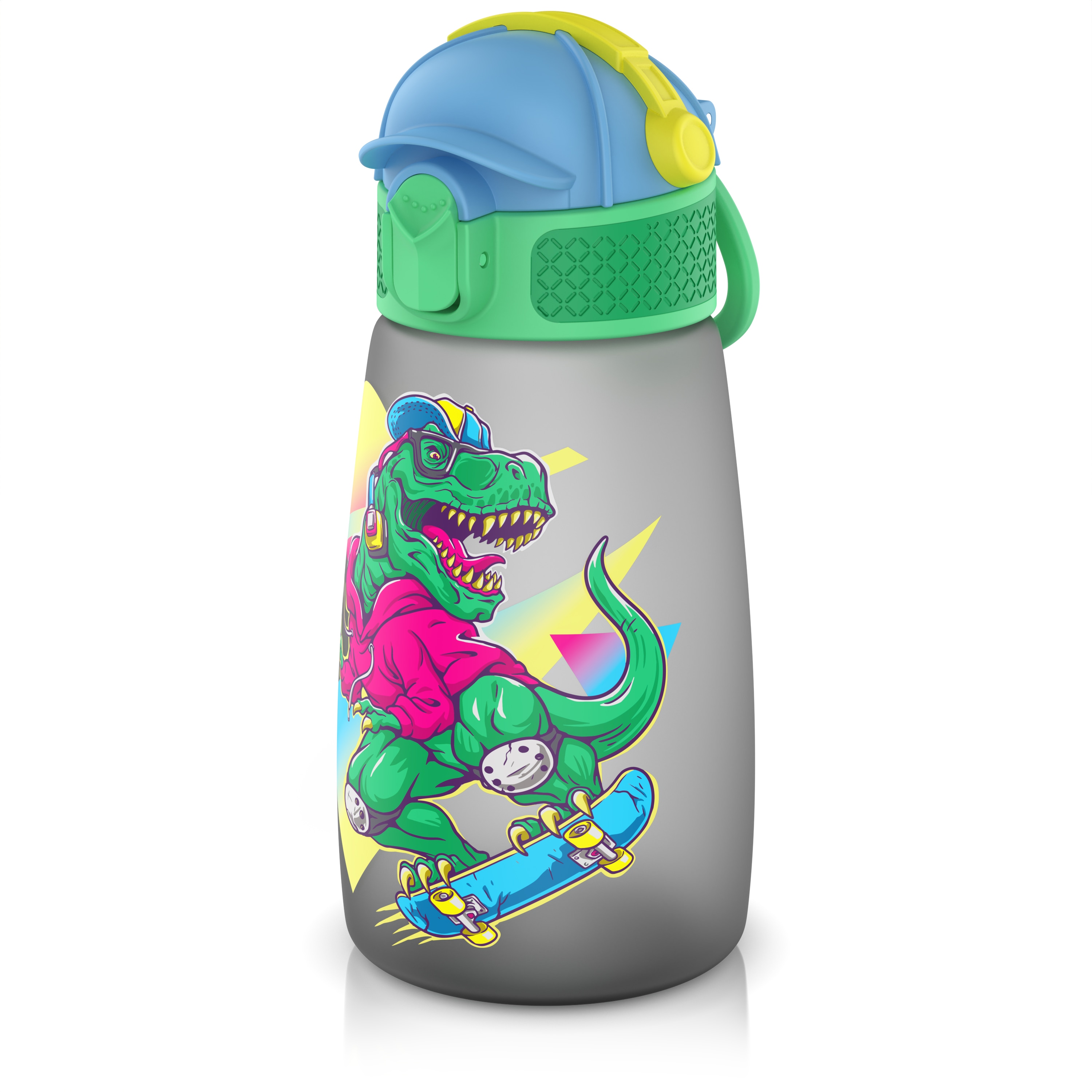 Arendo Trinkflasche Wasserflasche f&uuml;r Kinder 350 ml, Klickverschluss, BPA-frei, Tragegriff, Trinkansatz, sp&uuml;lmaschinengeeignet 50 &deg;C 