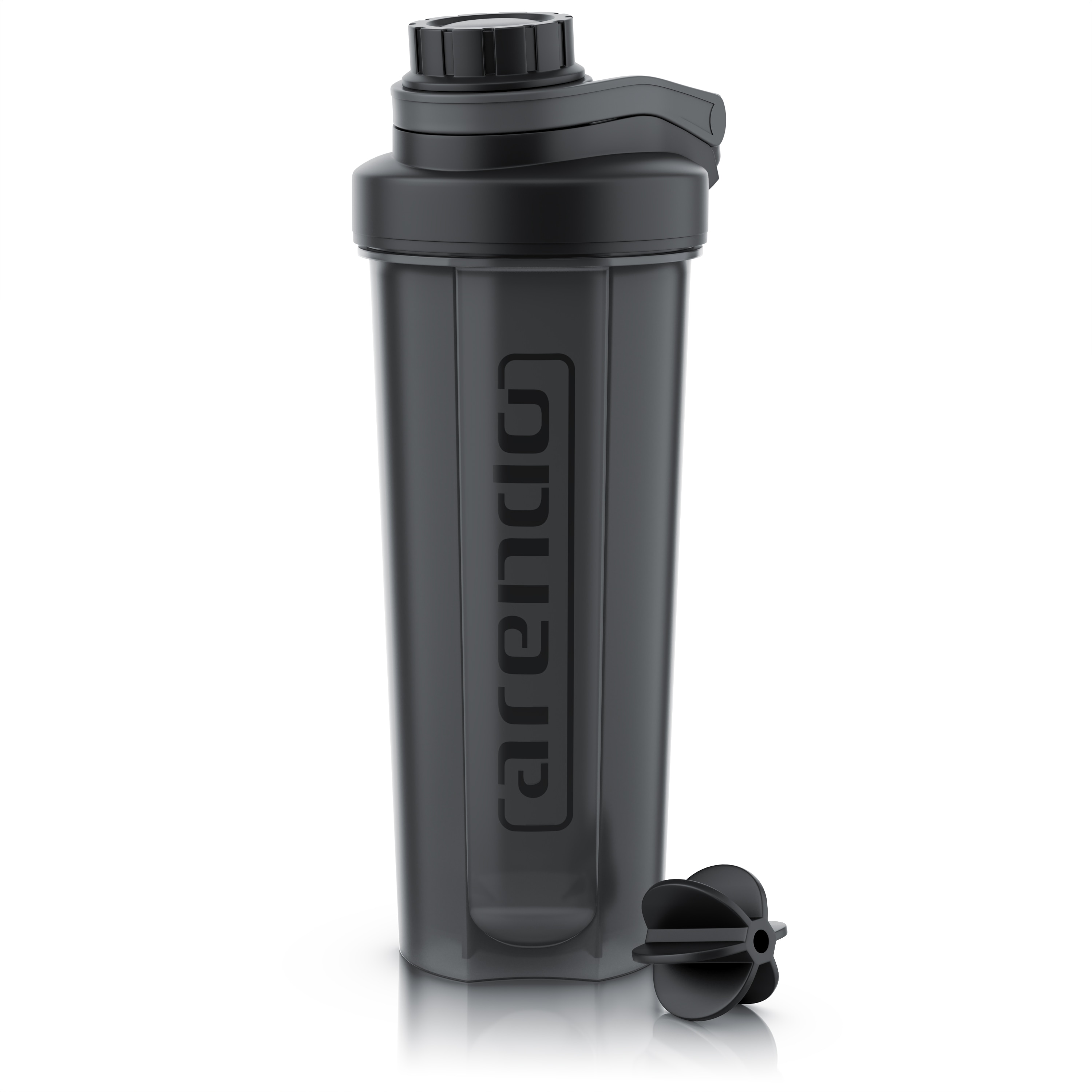 Arendo Protein-Shaker mit Mixball, 700-ml-Messskala, max. 800 ml, Kunststoff, BPA-frei, sp&uuml;lmaschinengeeignet, Schraubdeckel mit Tragegriff 