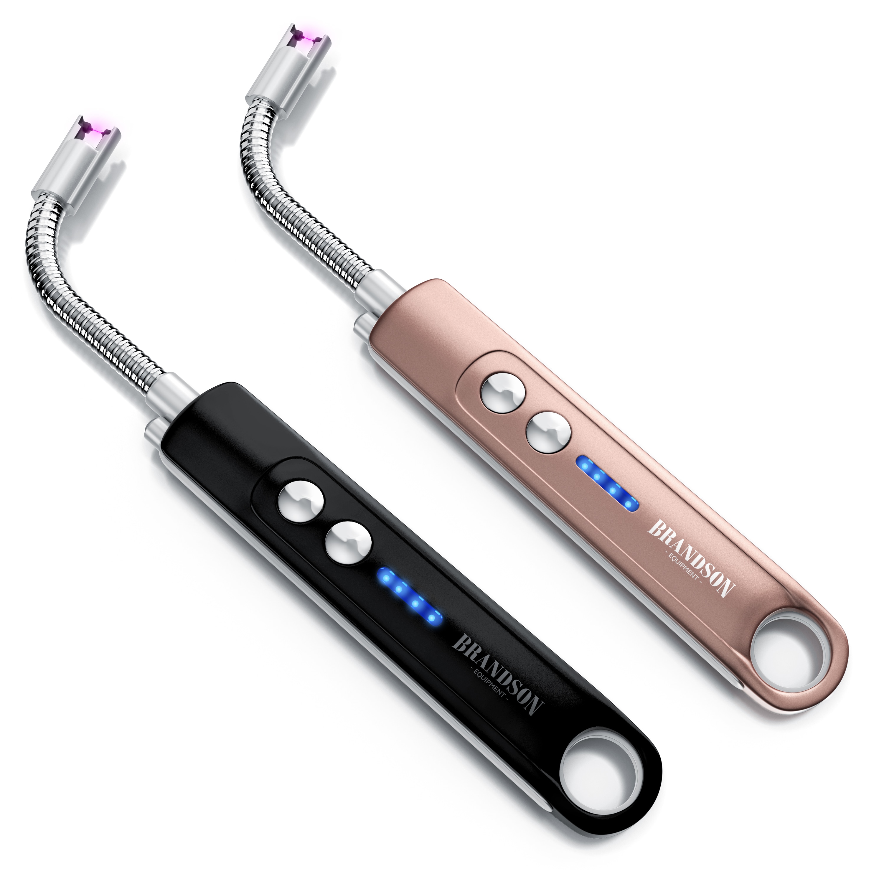 Brandson Feuerzeug elektrisch, Lichtbogen Stabfeuerzeug USB aufladbar (2-St), Kerzenanz&uuml;nder f&uuml;r K&uuml;che, Kerzen, Gasherde, Grill, Kamin 